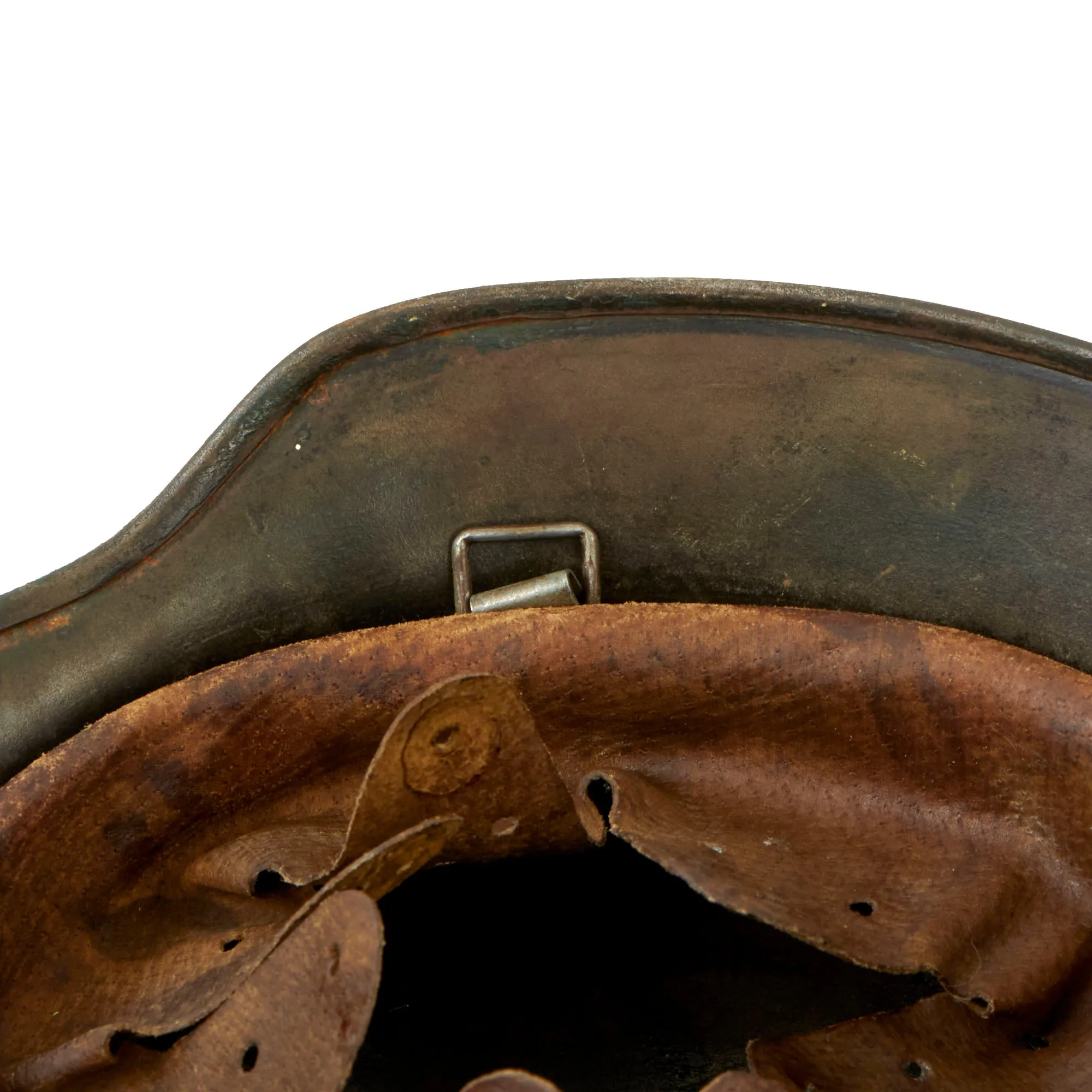 Original German WWII Army Heer M35 Textured Camouflage Helmet with Possible Replaced Liner - Stamped Q62