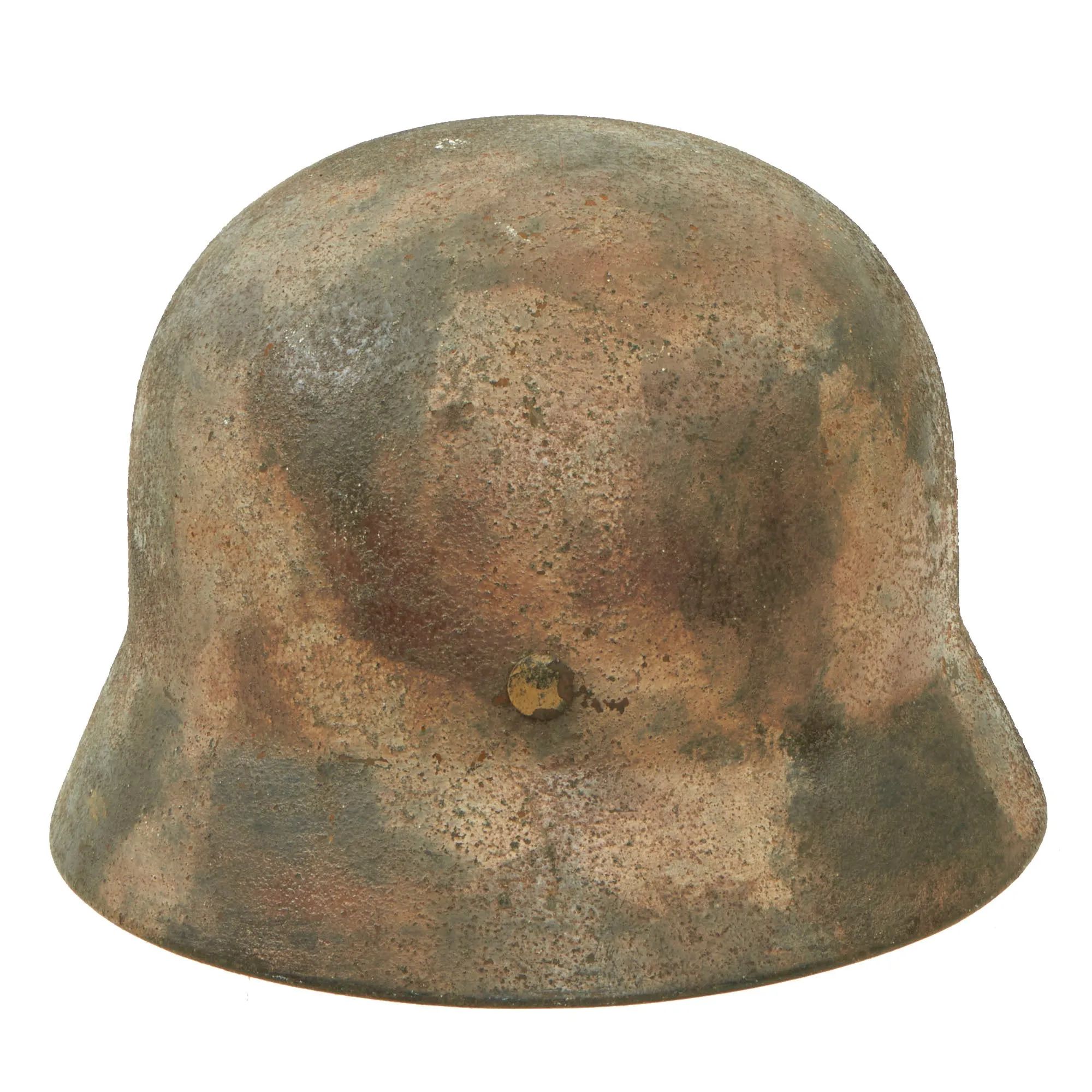 Original German WWII Army Heer M35 Textured Camouflage Helmet with Possible Replaced Liner - Stamped Q62