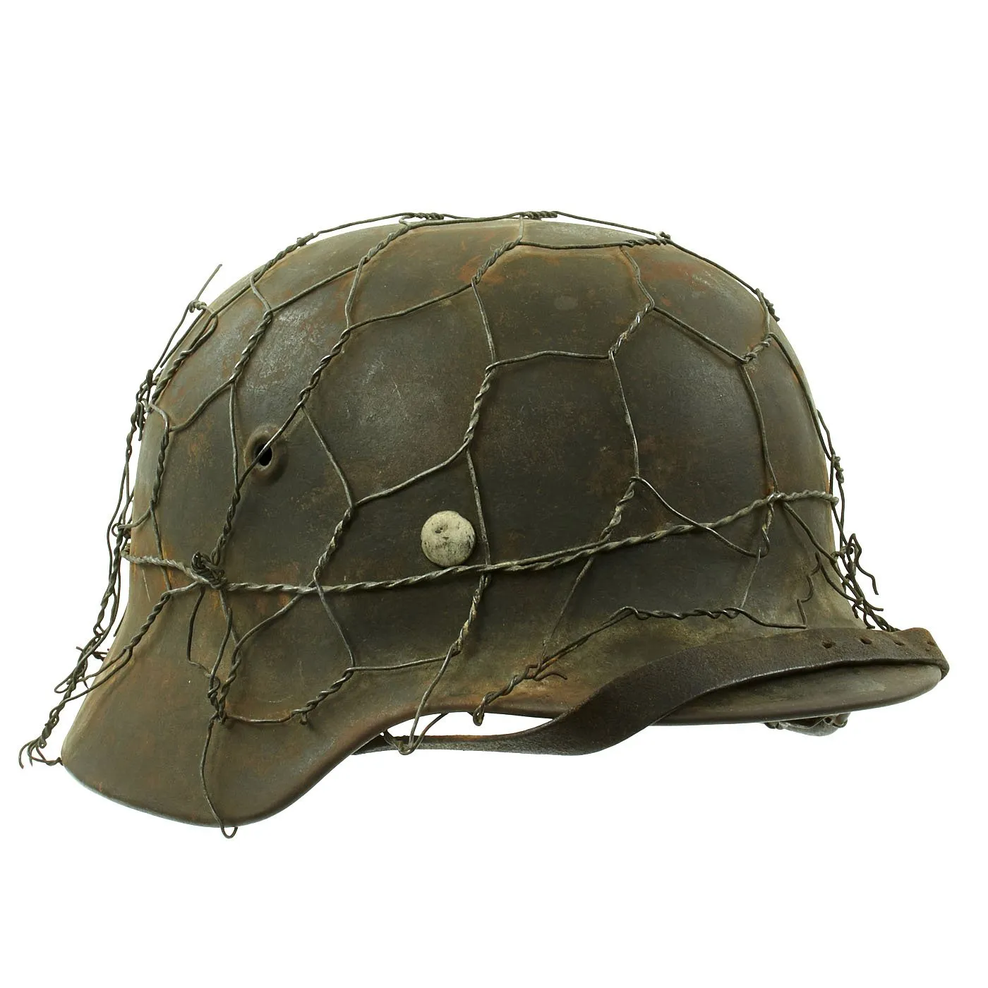 Original German WWII Army Heer M40 Chicken Wire Steel Helmet with 57cm Liner - SE64