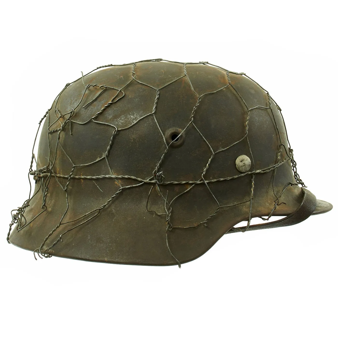 Original German WWII Army Heer M40 Chicken Wire Steel Helmet with 57cm Liner - SE64