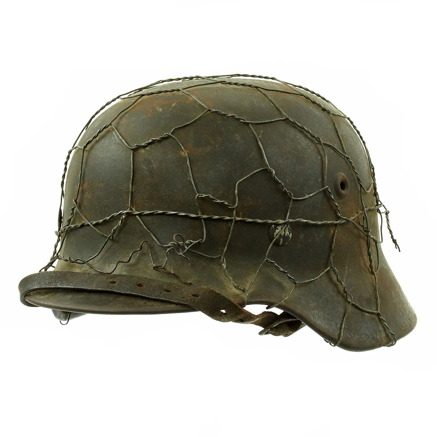 Original German WWII Army Heer M40 Chicken Wire Steel Helmet with 57cm Liner - SE64