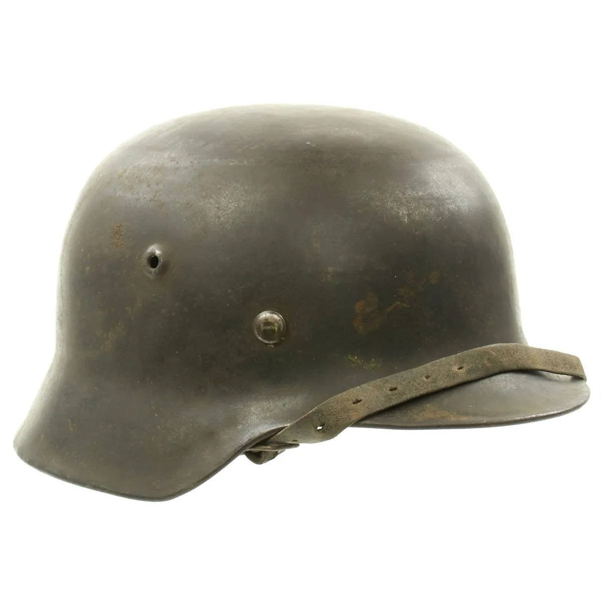 Original German WWII Army Heer M40 Helmet with Liner and Chinstrap - Marked hkp66