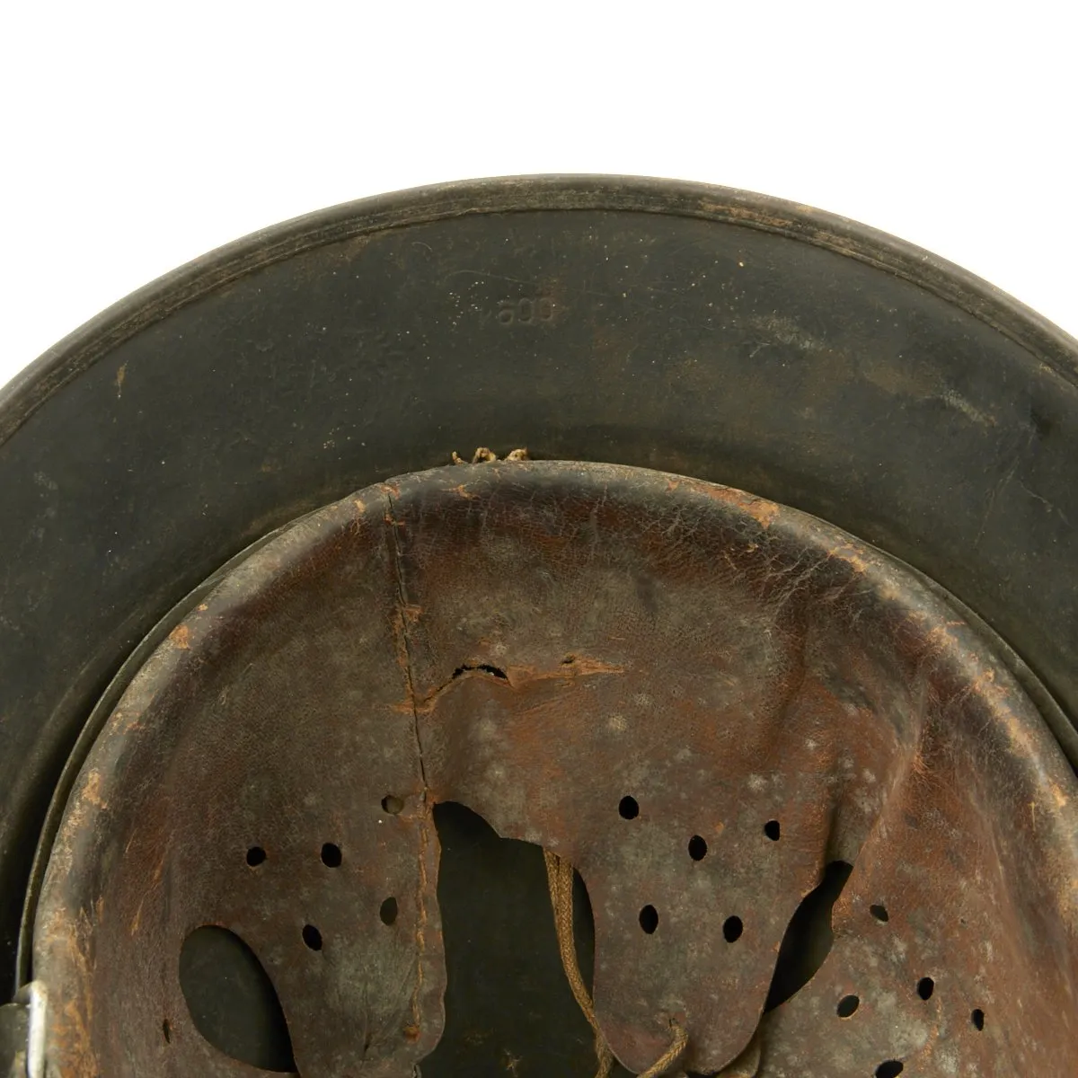 Original German WWII Army Heer M40 Helmet with Liner and Chinstrap - Marked hkp66