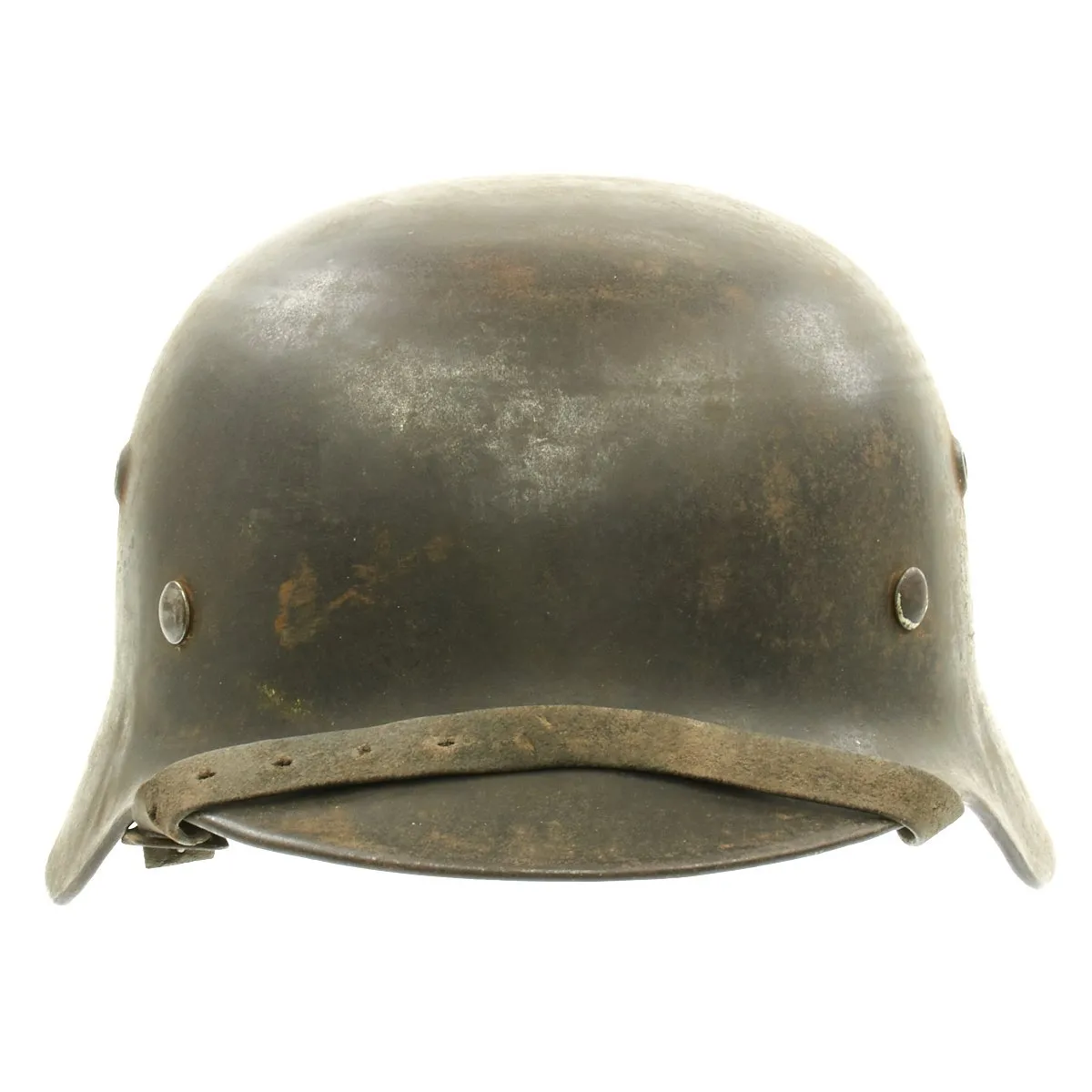 Original German WWII Army Heer M40 Helmet with Liner and Chinstrap - Marked hkp66