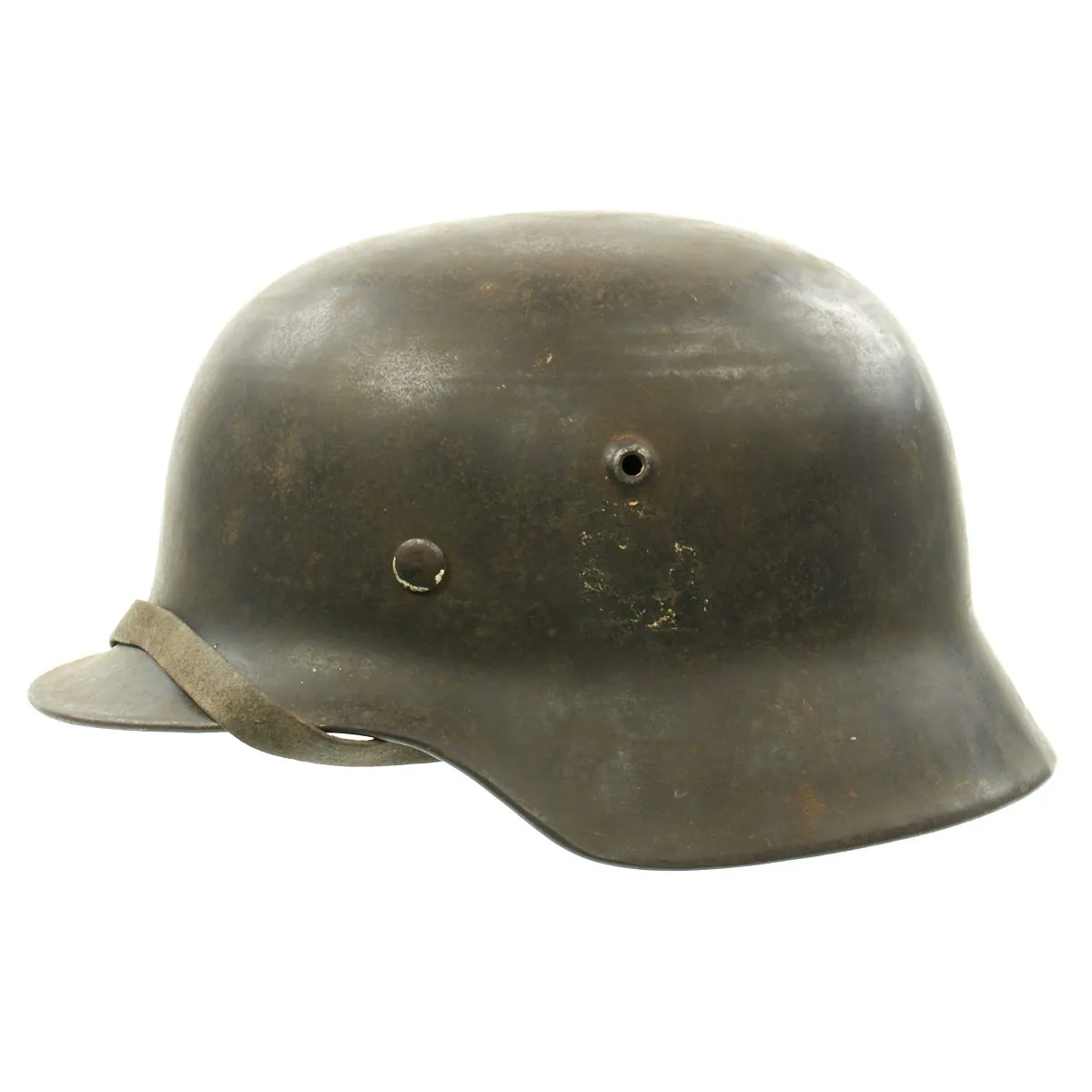 Original German WWII Army Heer M40 Helmet with Liner and Chinstrap - Marked hkp66