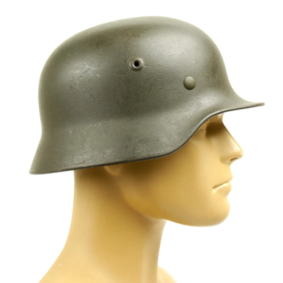 Original German WWII Army Heer M40 Named Single Decal Helmet - Q64