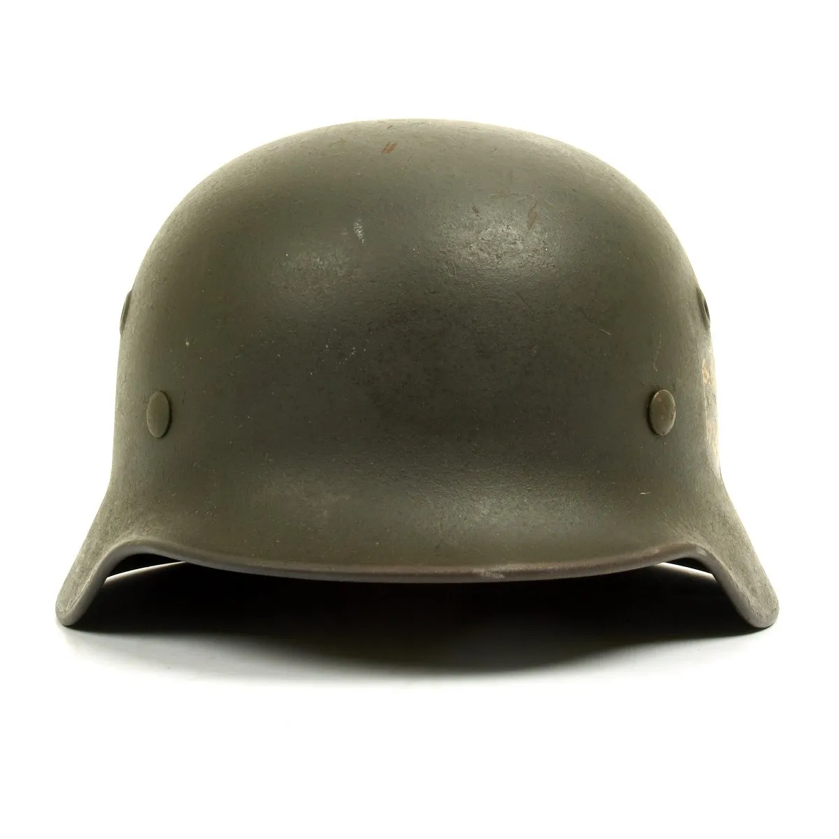 Original German WWII Army Heer M40 Named Single Decal Helmet - Q64