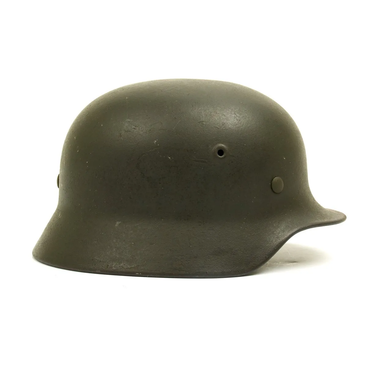 Original German WWII Army Heer M40 Named Single Decal Helmet - Q64