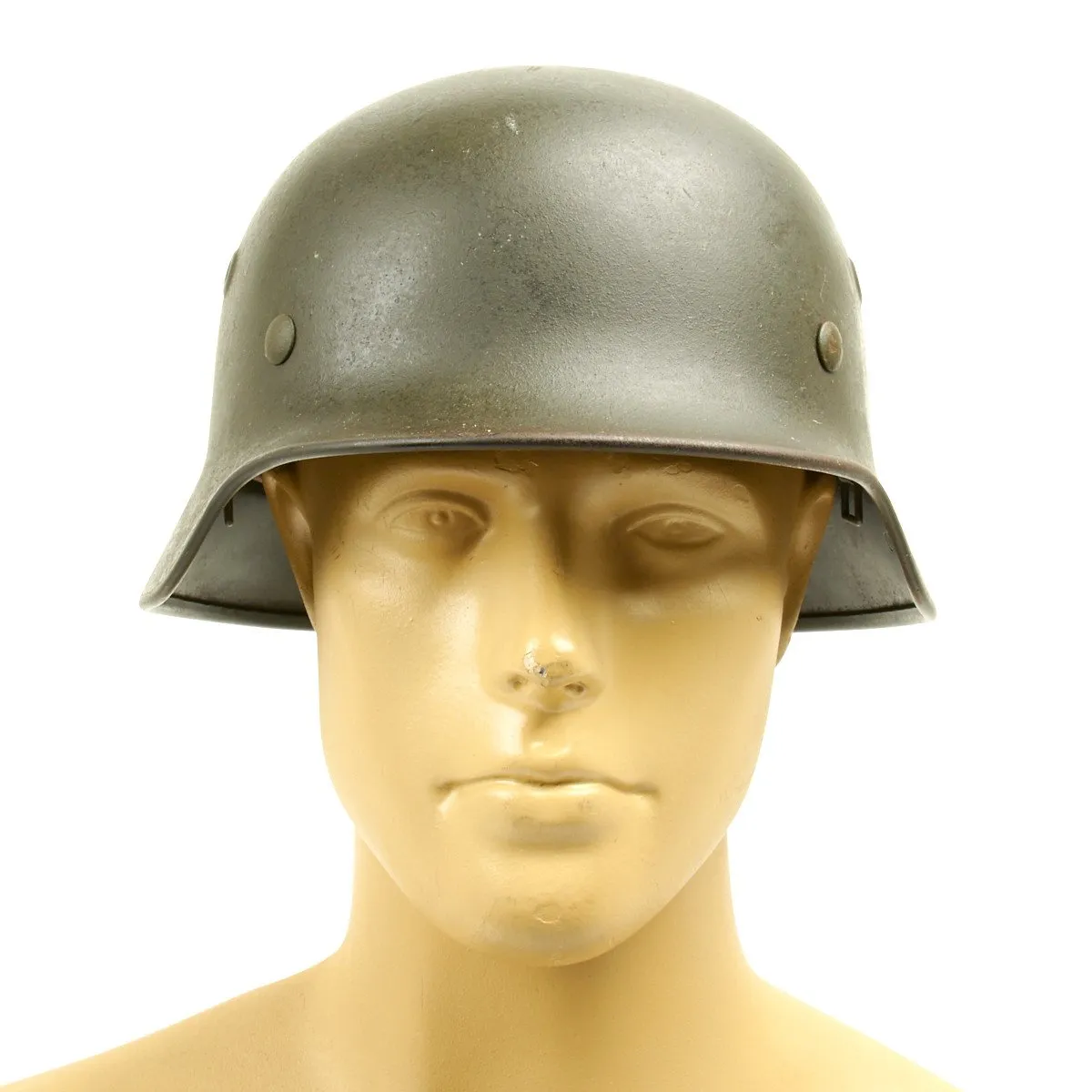 Original German WWII Army Heer M40 Named Single Decal Helmet - Q64