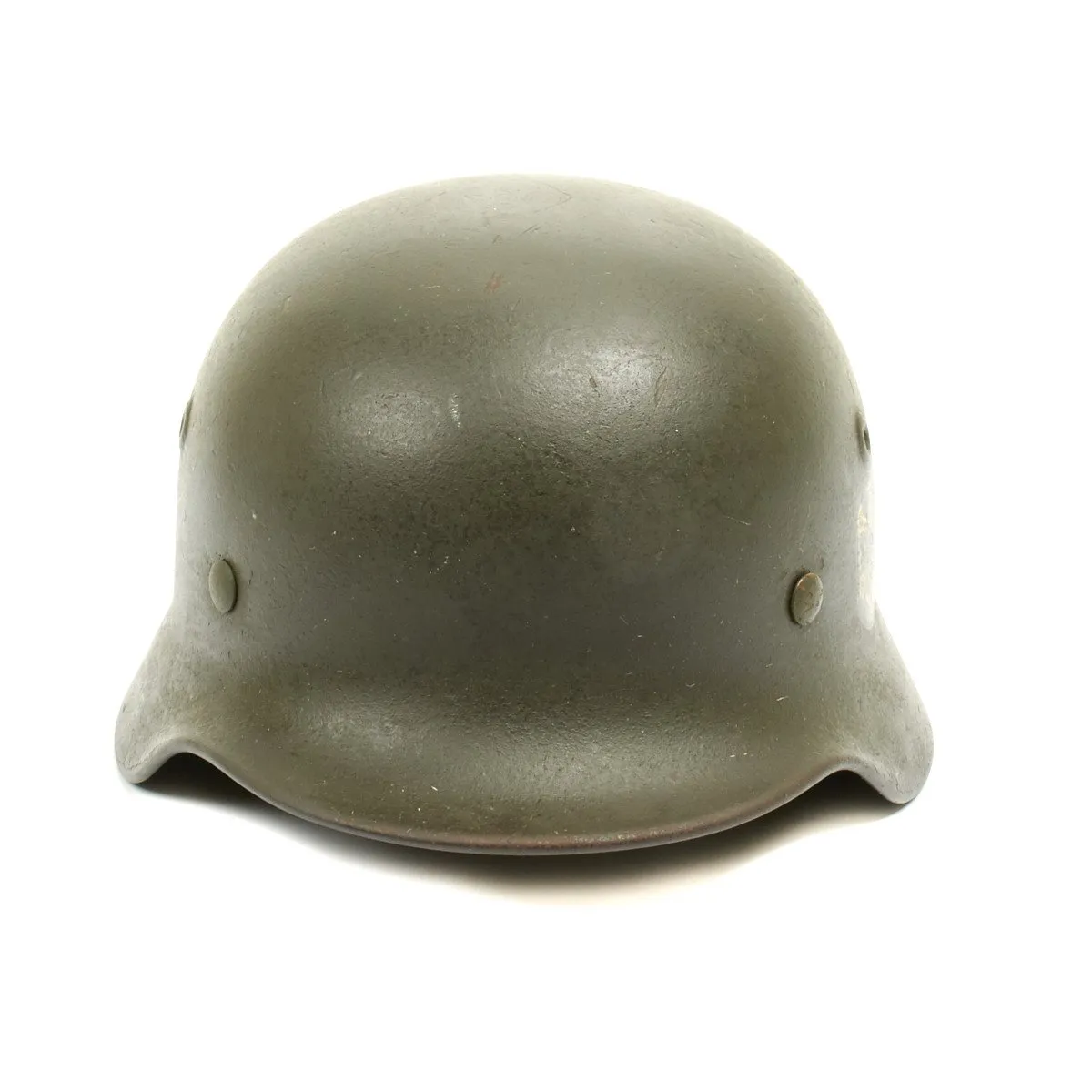 Original German WWII Army Heer M40 Named Single Decal Helmet - Q64