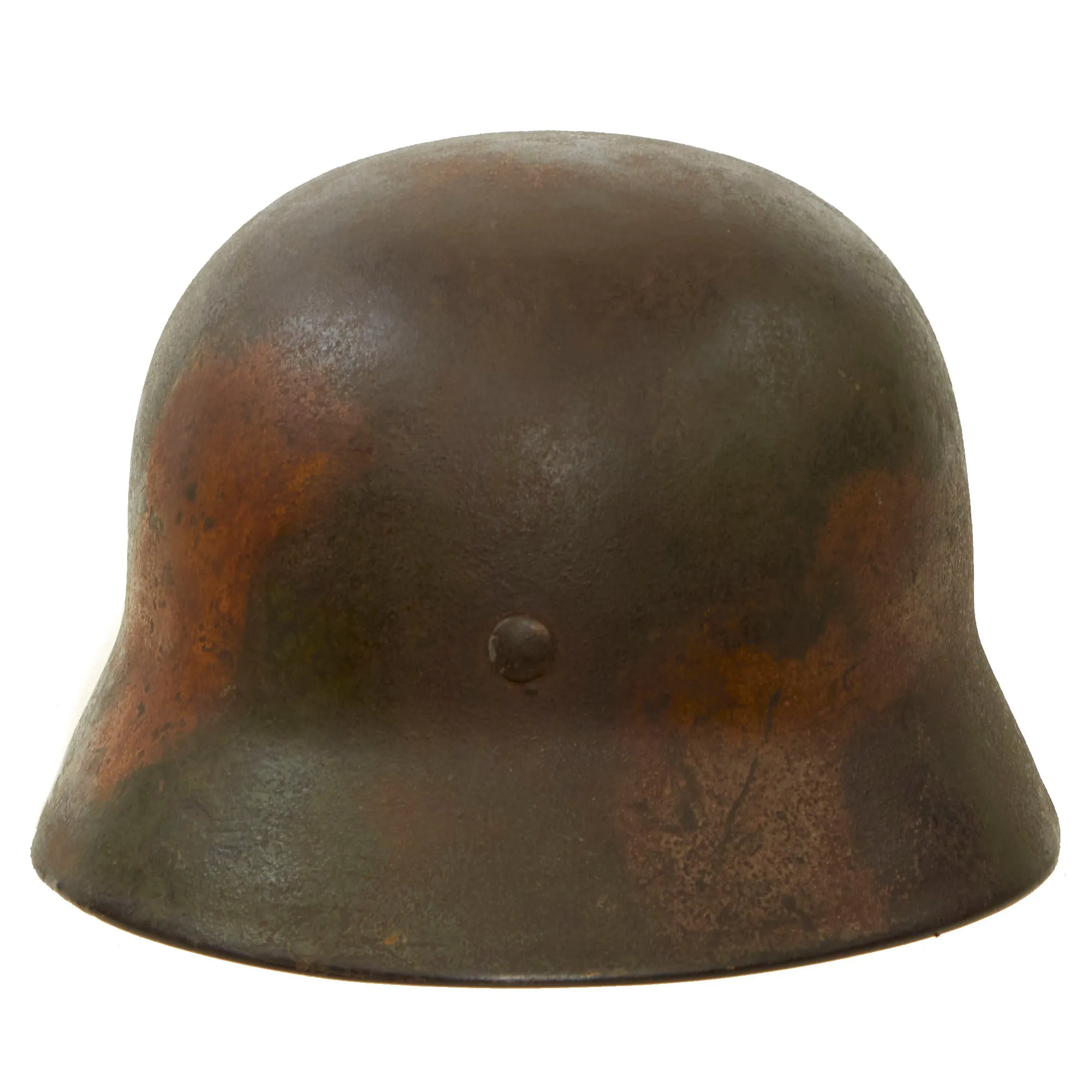 Original German WWII Army Heer M40 No Decal "Normandy" Camouflage Steel Helmet with 57cm Liner - marked NS64