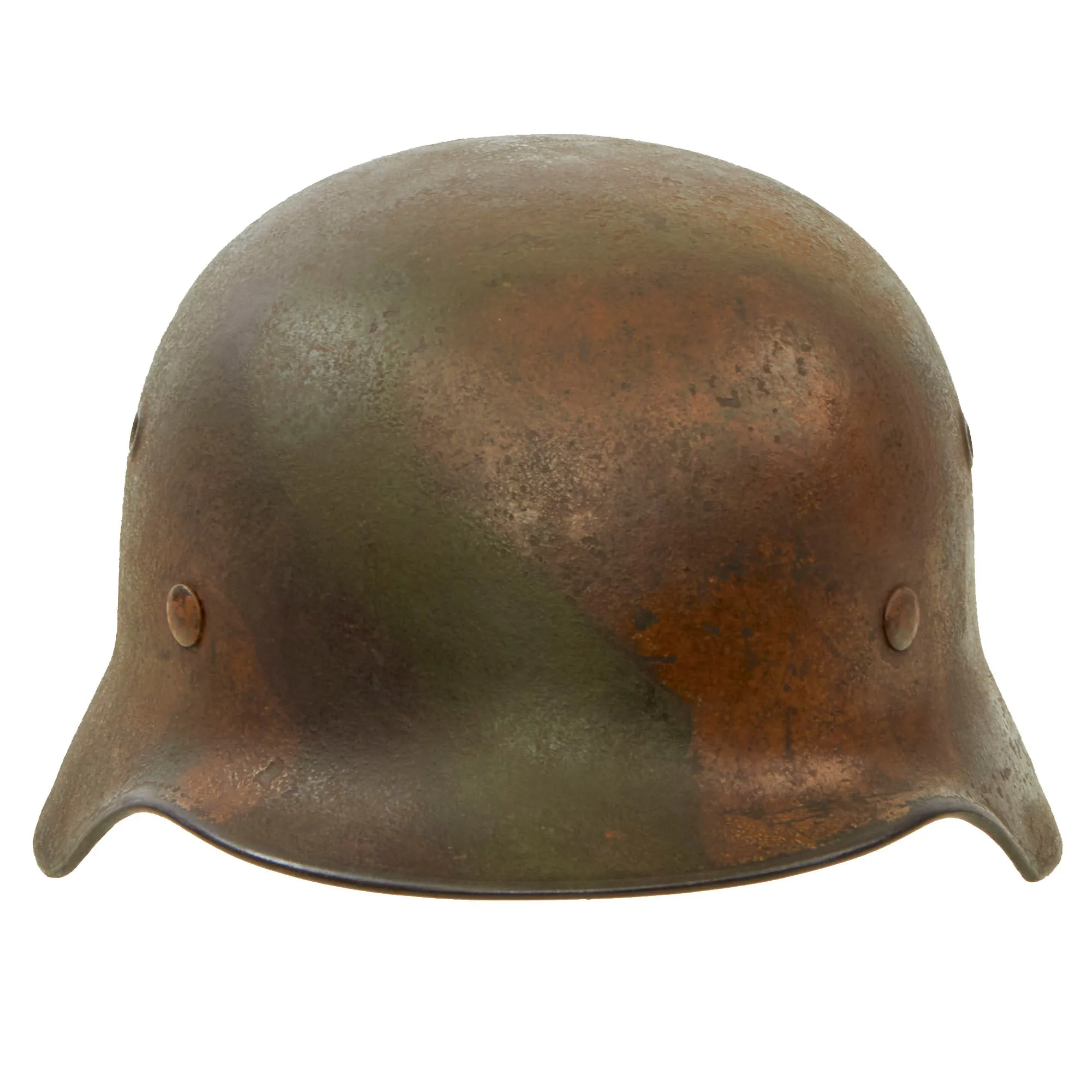 Original German WWII Army Heer M40 No Decal "Normandy" Camouflage Steel Helmet with 57cm Liner - marked NS64