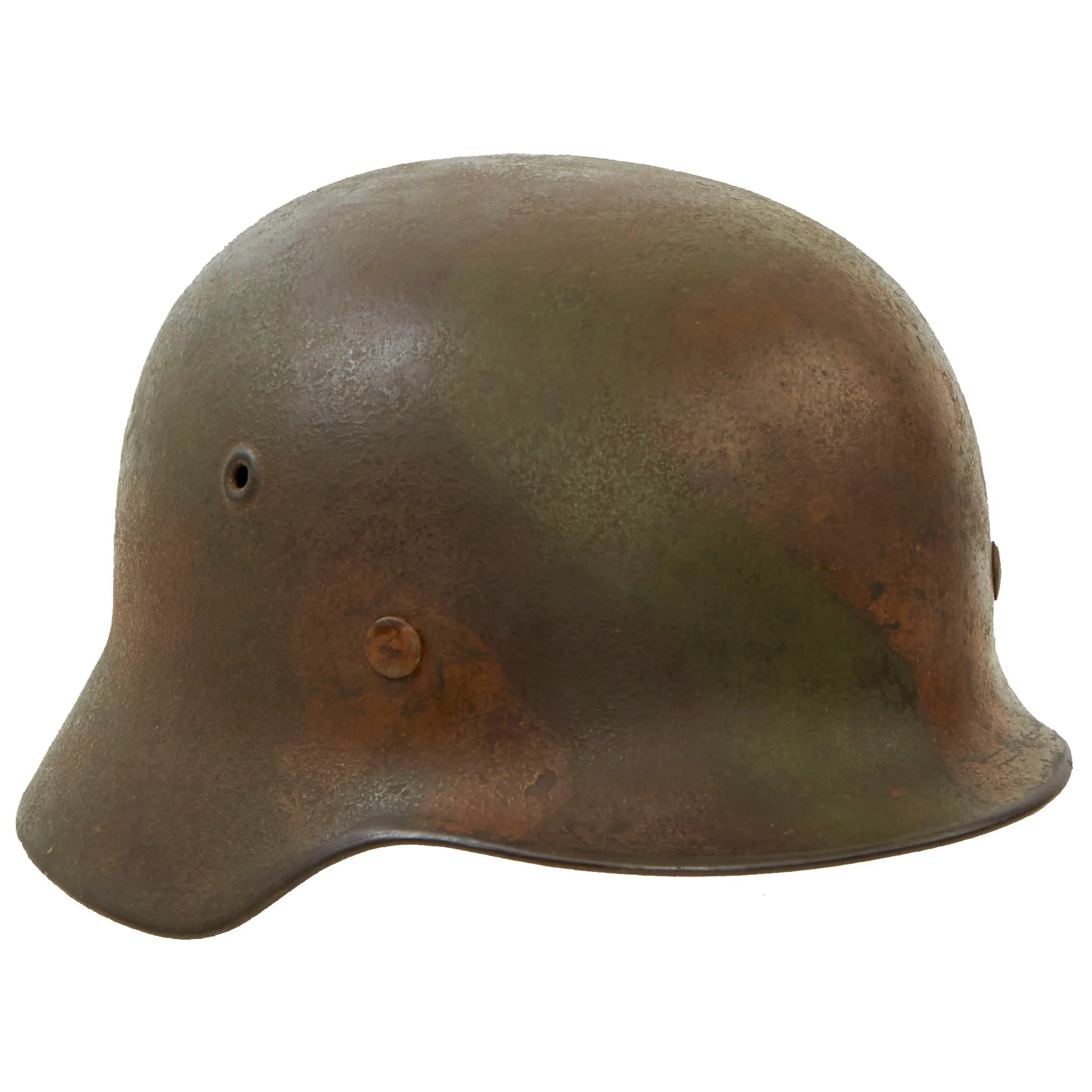 Original German WWII Army Heer M40 No Decal "Normandy" Camouflage Steel Helmet with 57cm Liner - marked NS64