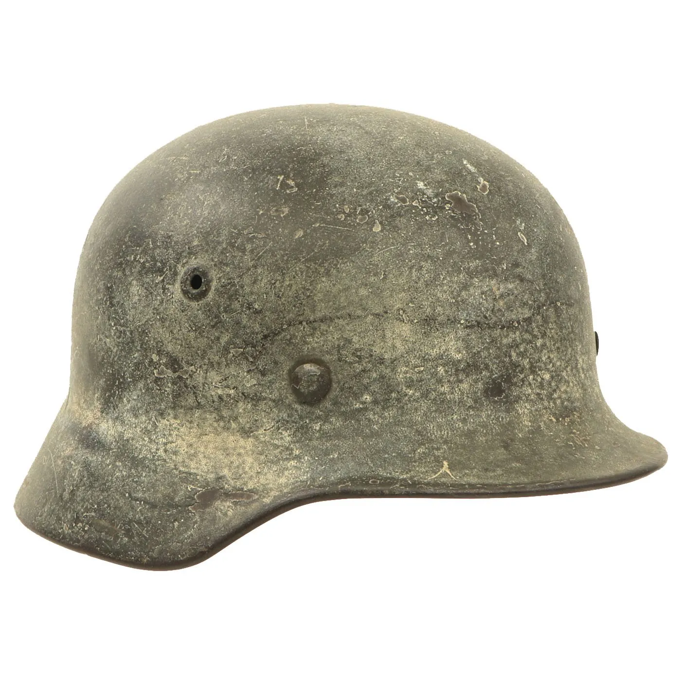 Original German WWII Army Heer M40 Service Worn Single Decal Steel Helmet with 54cm Liner - Q62