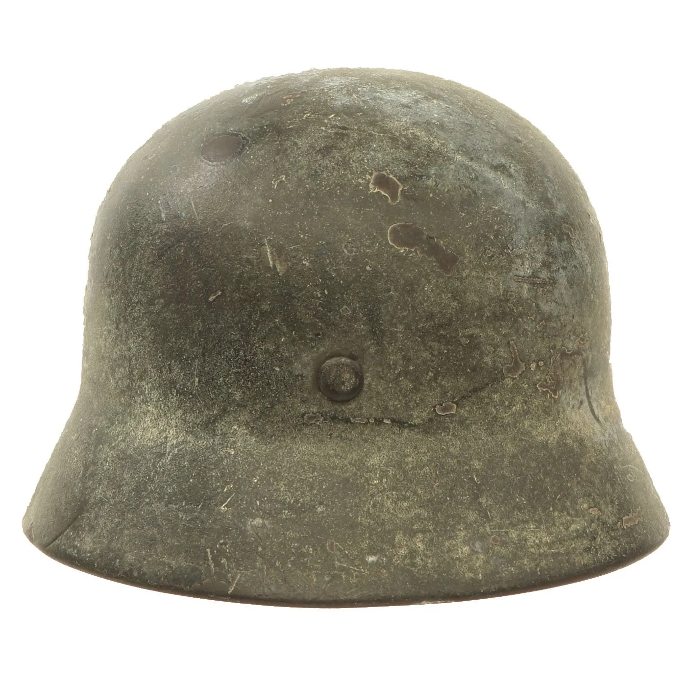 Original German WWII Army Heer M40 Service Worn Single Decal Steel Helmet with 54cm Liner - Q62