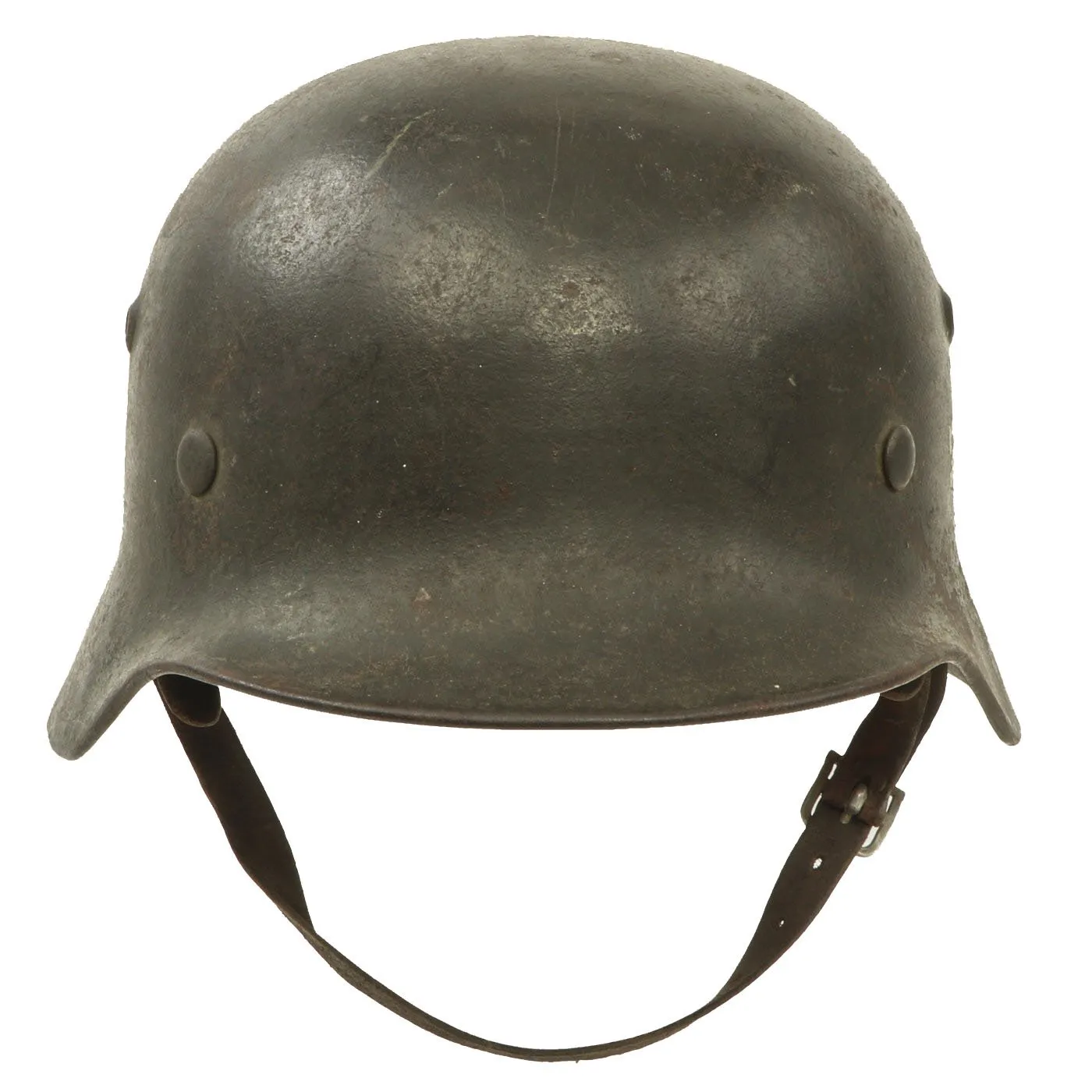 Original German WWII Army Heer M40 Service Worn Single Decal Steel Helmet with 55cm Liner - hkp62