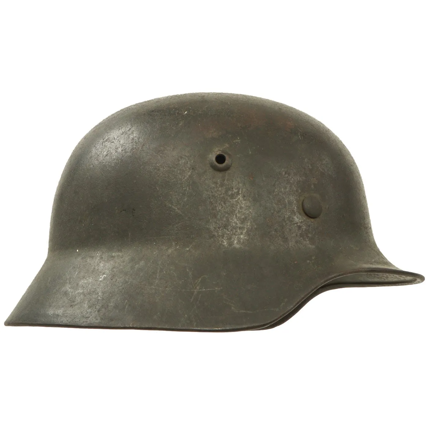 Original German WWII Army Heer M40 Service Worn Single Decal Steel Helmet with 55cm Liner - hkp62