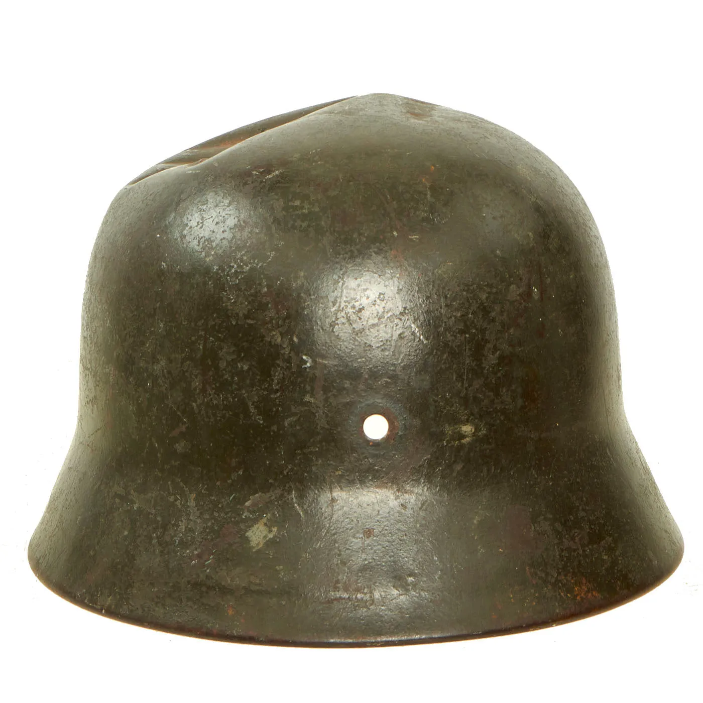 Original German WWII Army Heer M40 Single Decal Battle Damaged Steel Helmet Shell - Stamped ET64