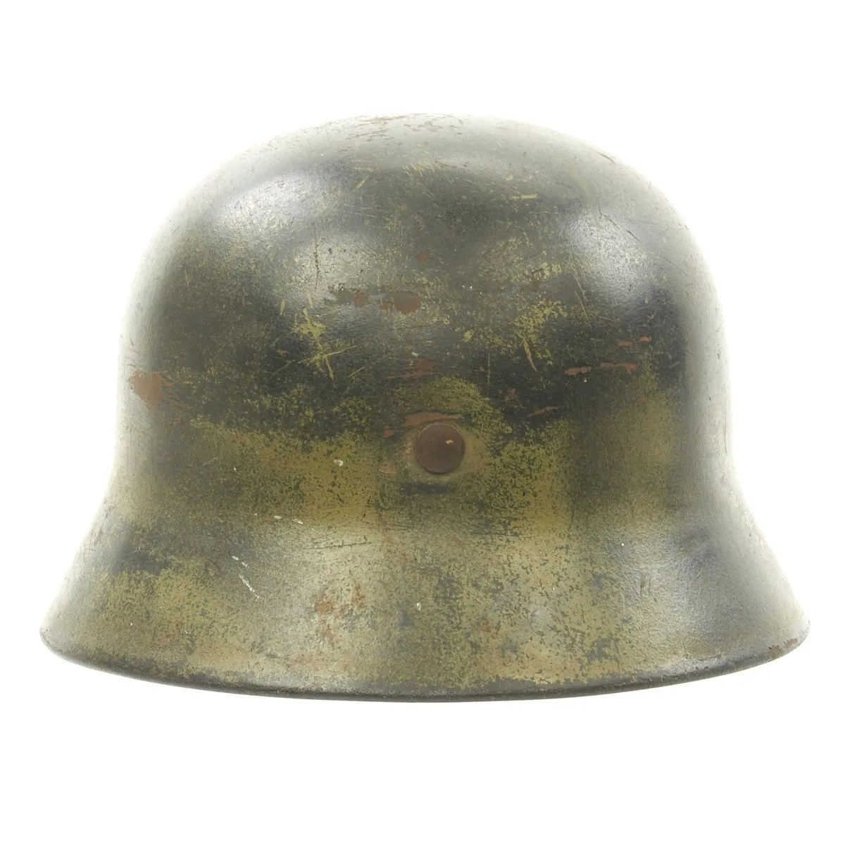 Original German WWII Army Heer M40 Single Decal Camouflage Helmet with Size 55 Liner - Marked NS64