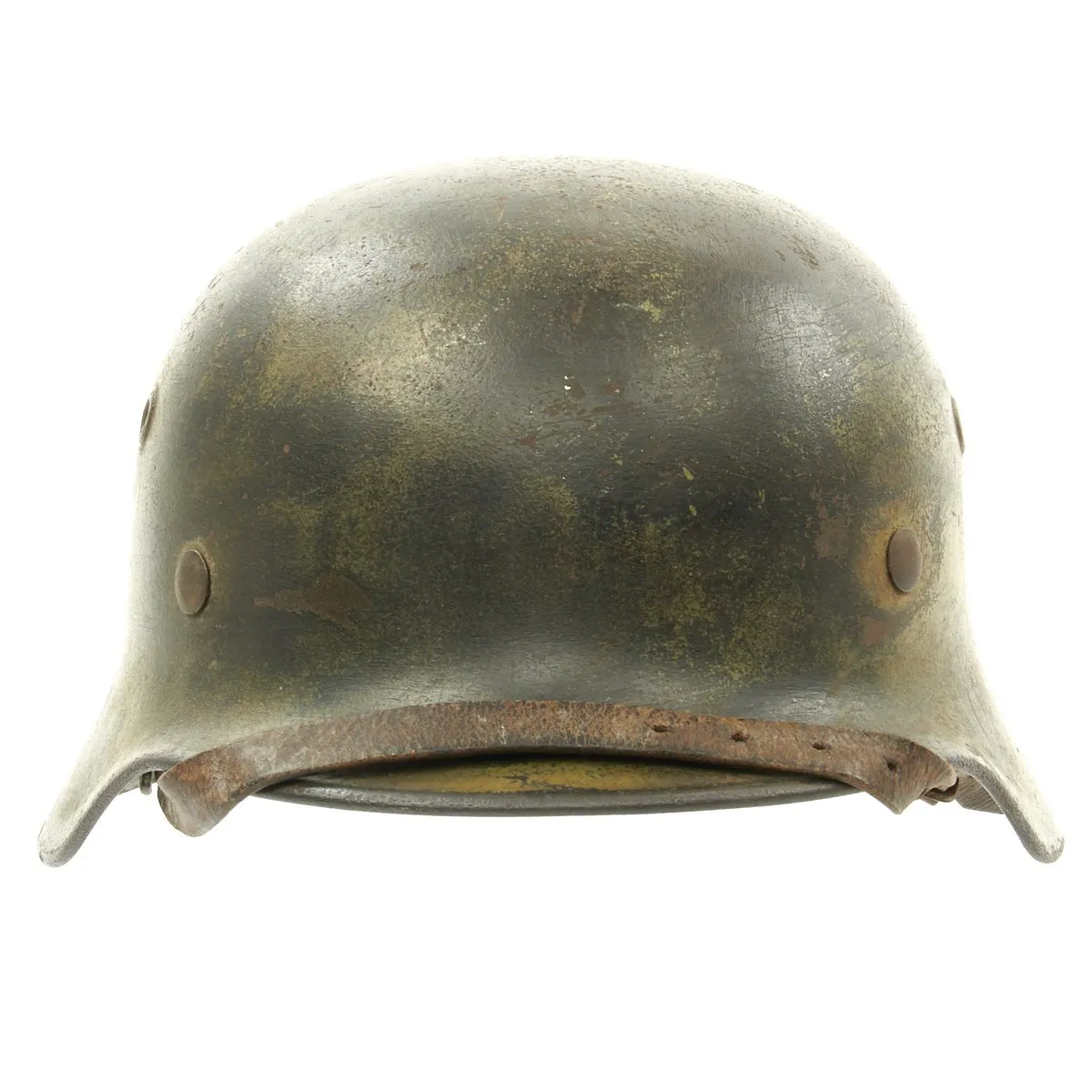 Original German WWII Army Heer M40 Single Decal Camouflage Helmet with Size 55 Liner - Marked NS64