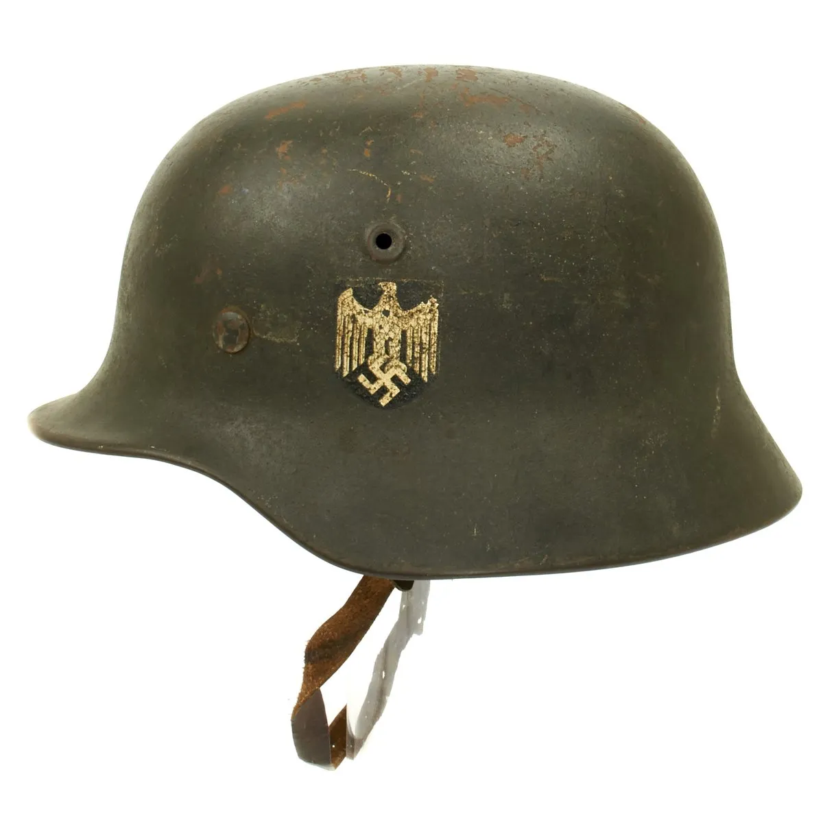 Original German WWII Army Heer M40 Single Decal Helmet - NS64