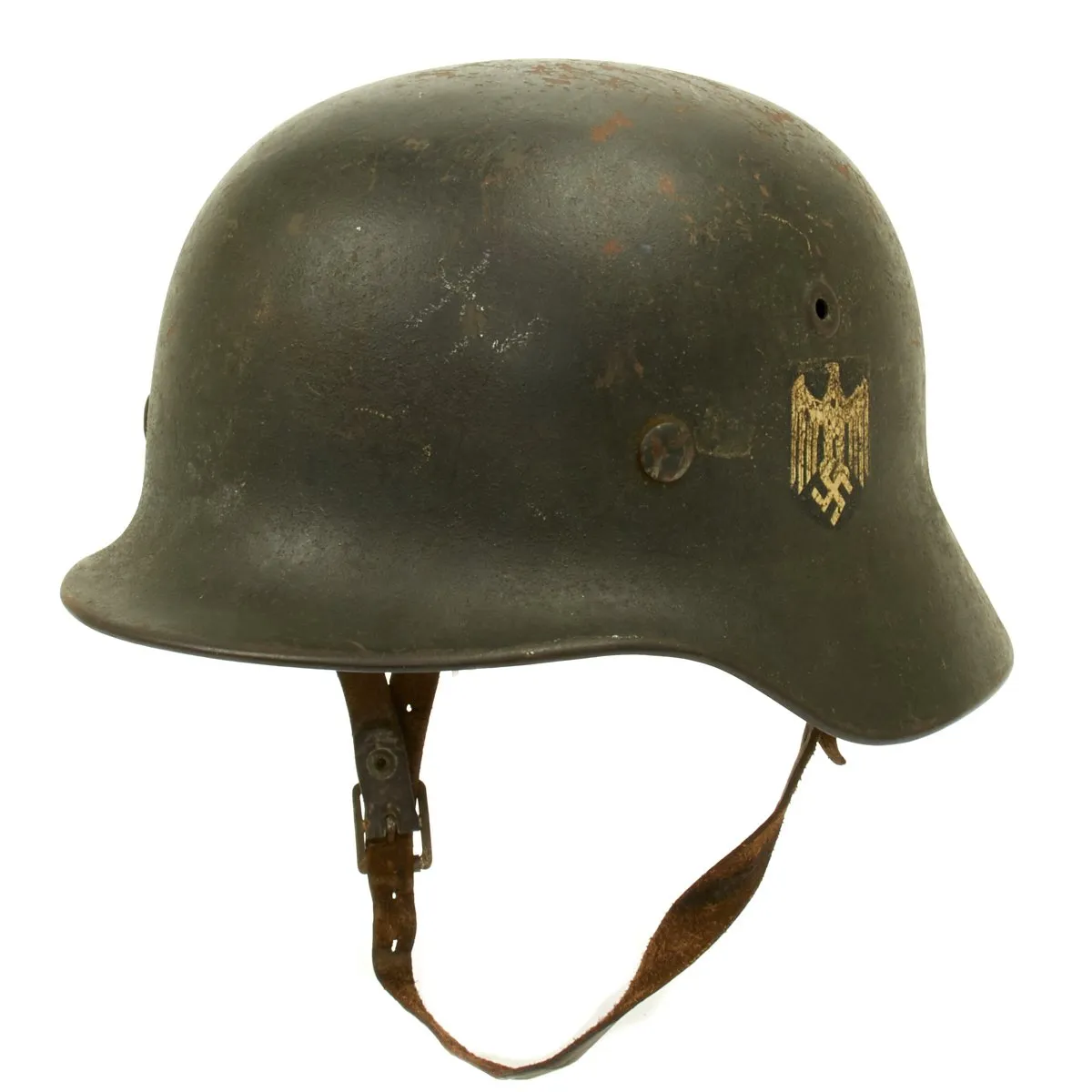 Original German WWII Army Heer M40 Single Decal Helmet - NS64