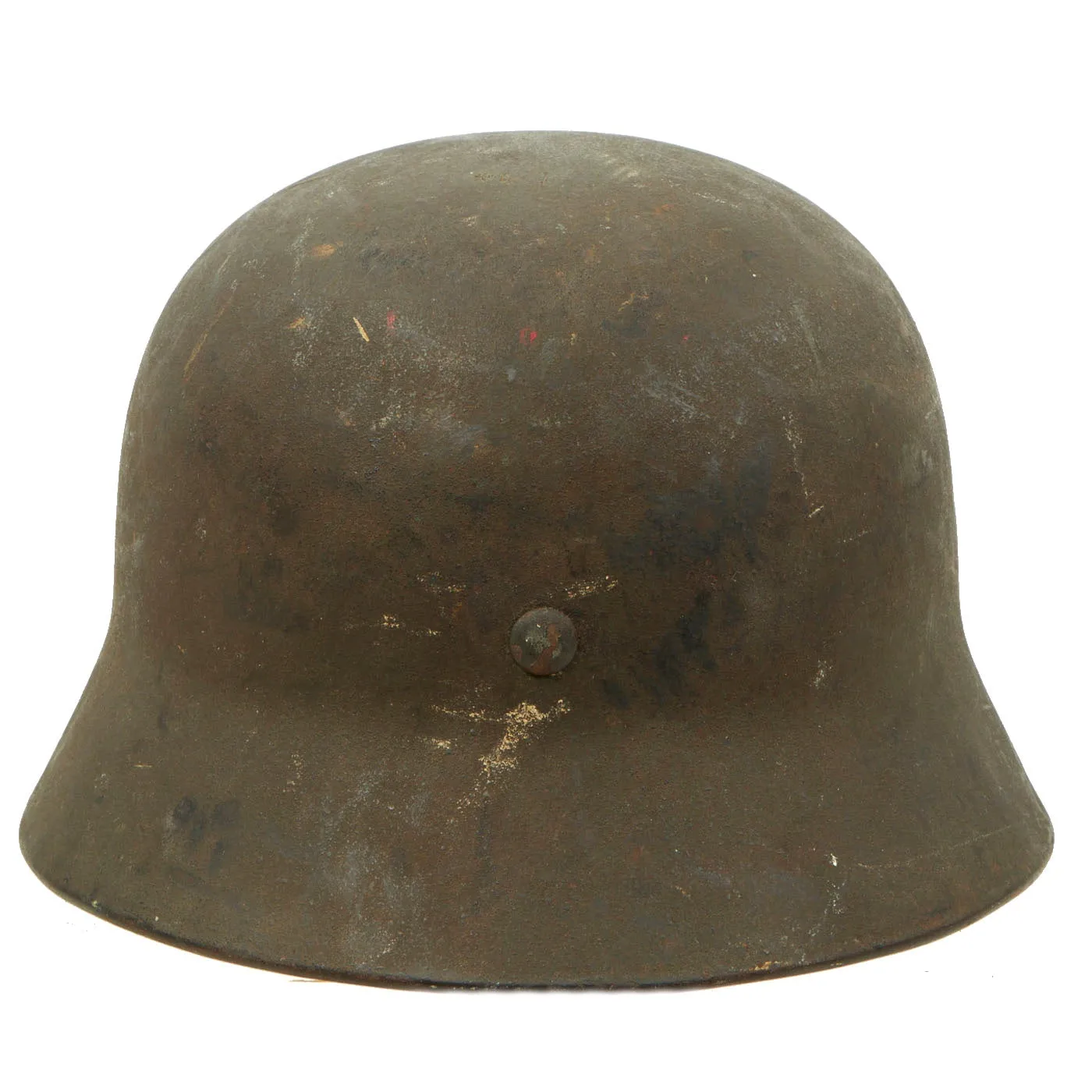 Original German WWII Army Heer M40 Single Decal Helmet with 57cm Liner & British Chinstrap - EF64