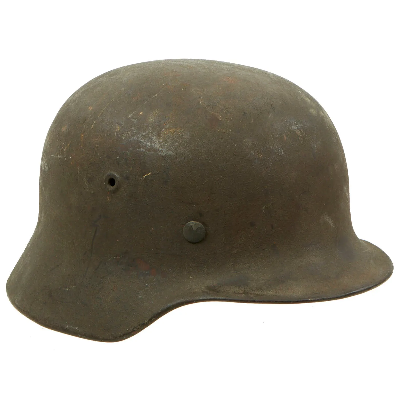 Original German WWII Army Heer M40 Single Decal Helmet with 57cm Liner & British Chinstrap - EF64