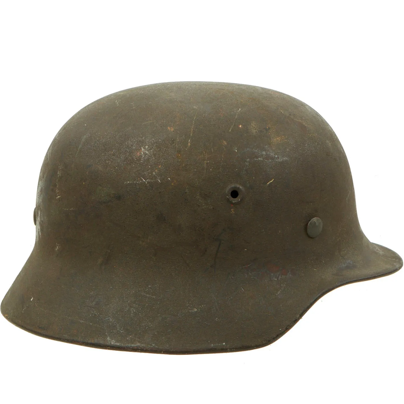 Original German WWII Army Heer M40 Single Decal Helmet with 57cm Liner & British Chinstrap - EF64