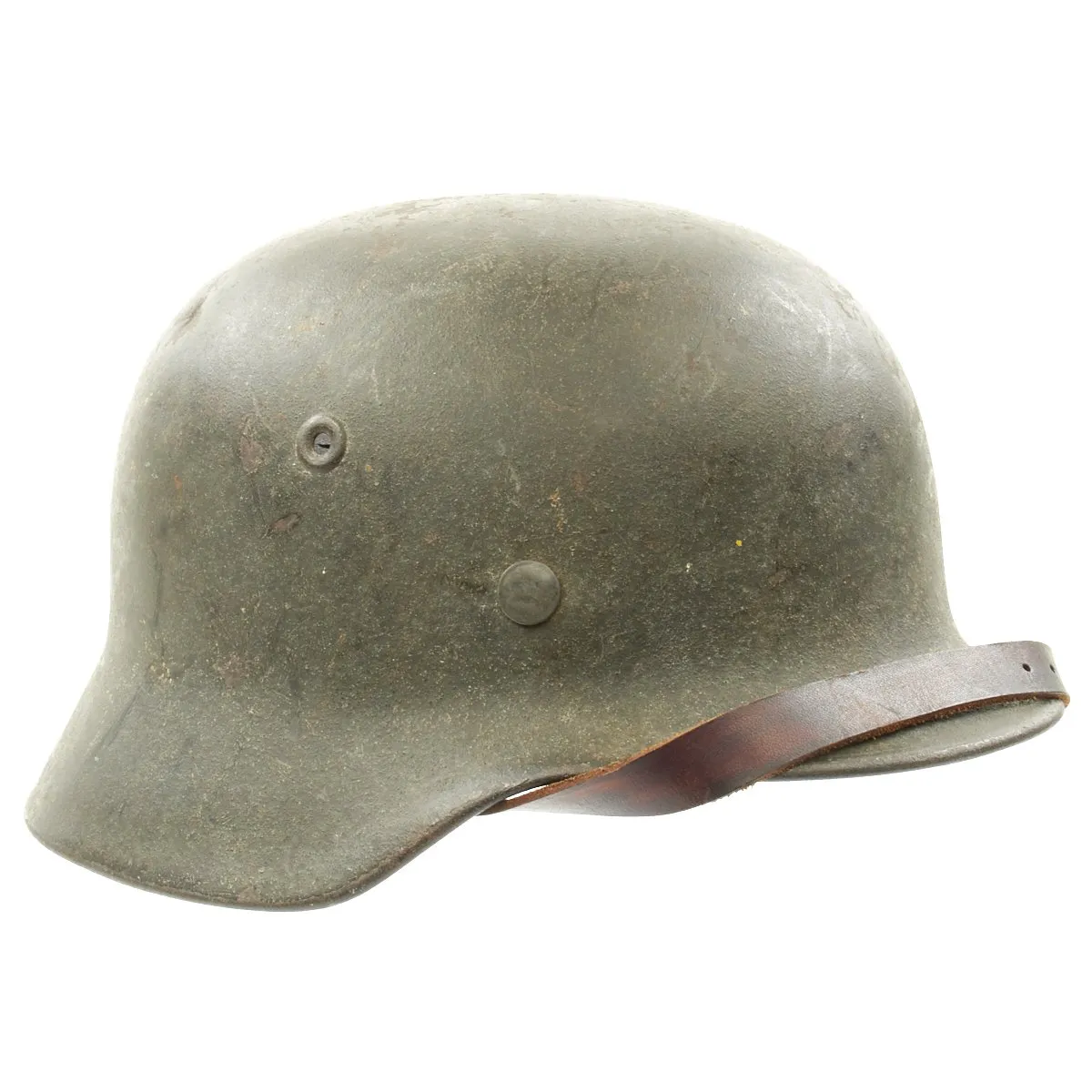 Original German WWII Army Heer M40 Single Decal Helmet with Liner and Chinstrap - Marked NS64