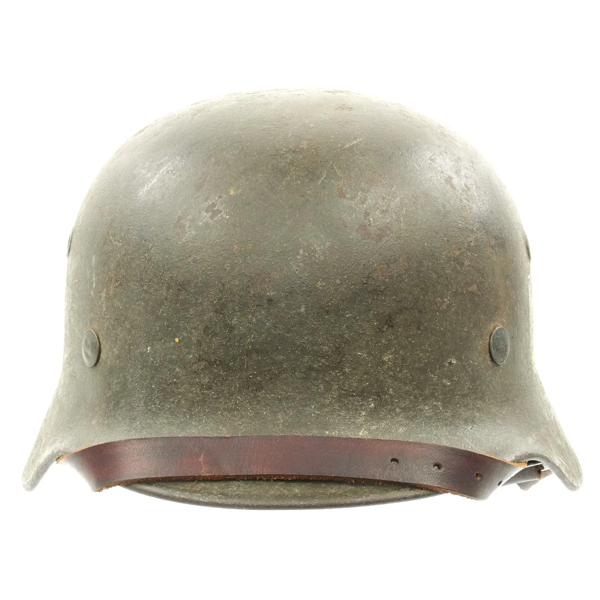 Original German WWII Army Heer M40 Single Decal Helmet with Liner and Chinstrap - Marked NS64