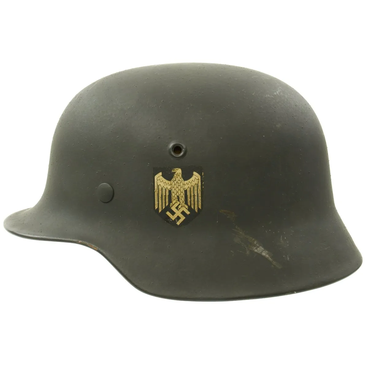 Original German WWII Army Heer M40 Single Decal Helmet with Liner in Excellent Condition - ET64