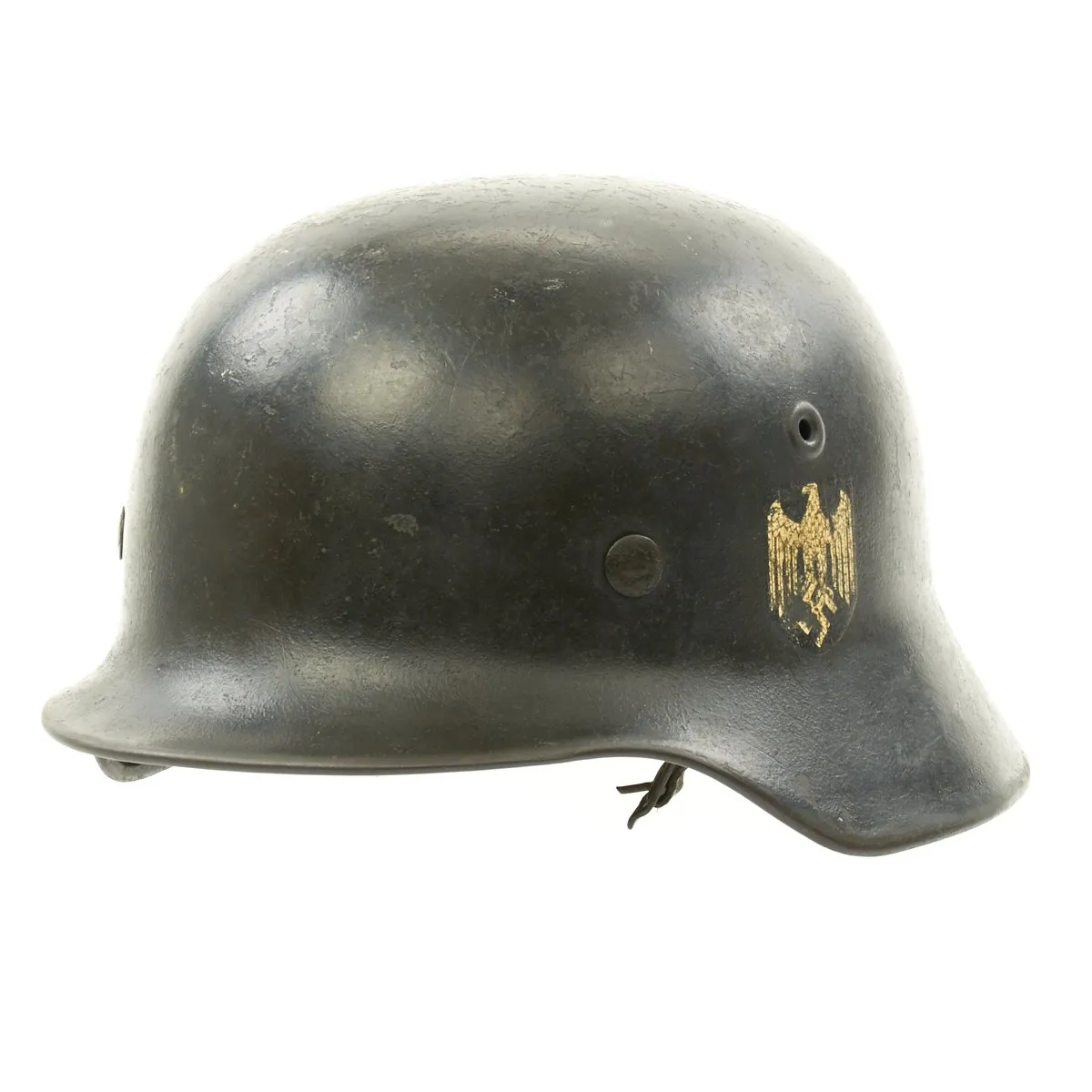 Original German WWII Army Heer M40 Single Decal Helmet with Liner - Marked NS64