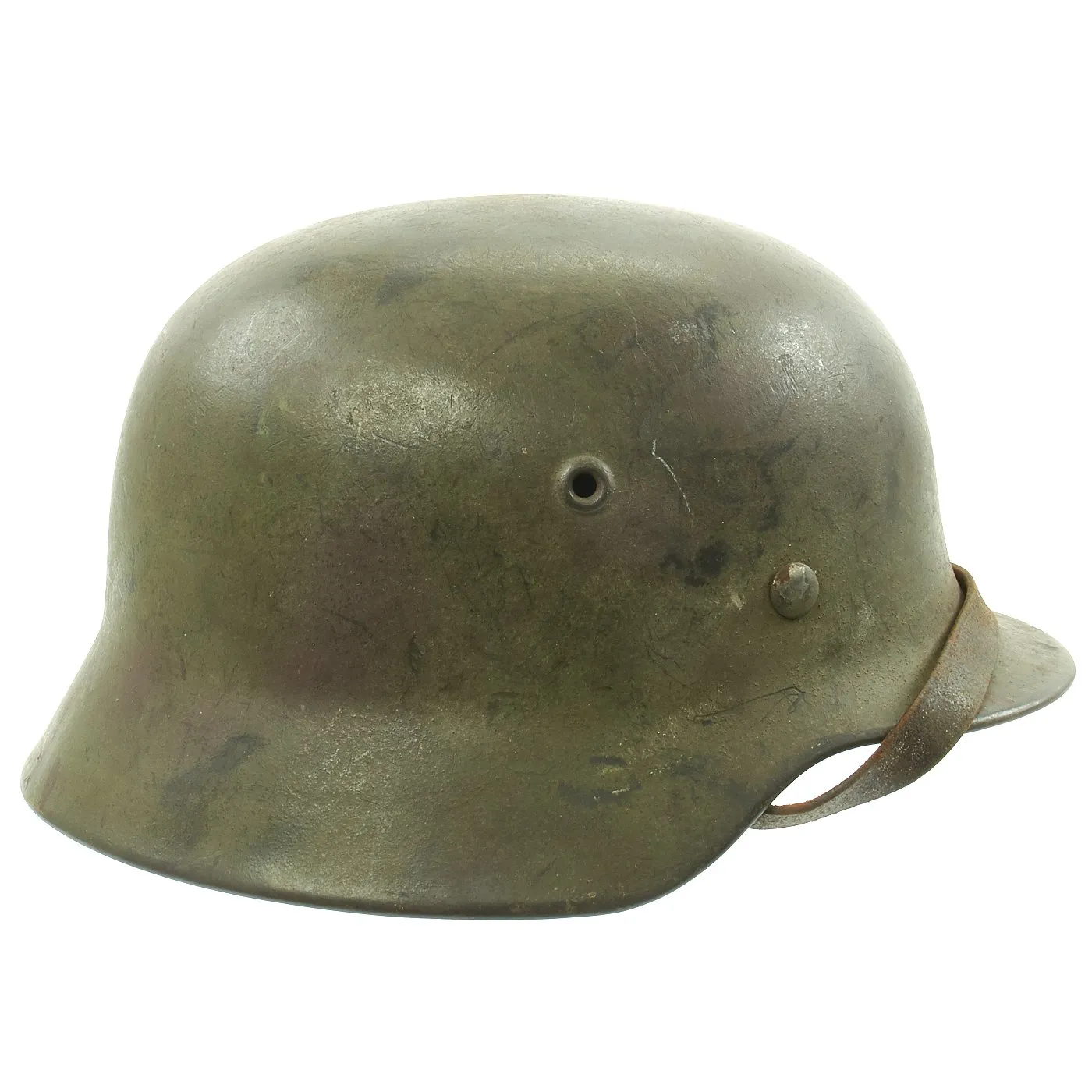 Original German WWII Army Heer M40 Single Decal Steel Helmet with Camouflage Paint and Size 56 Liner - ET64