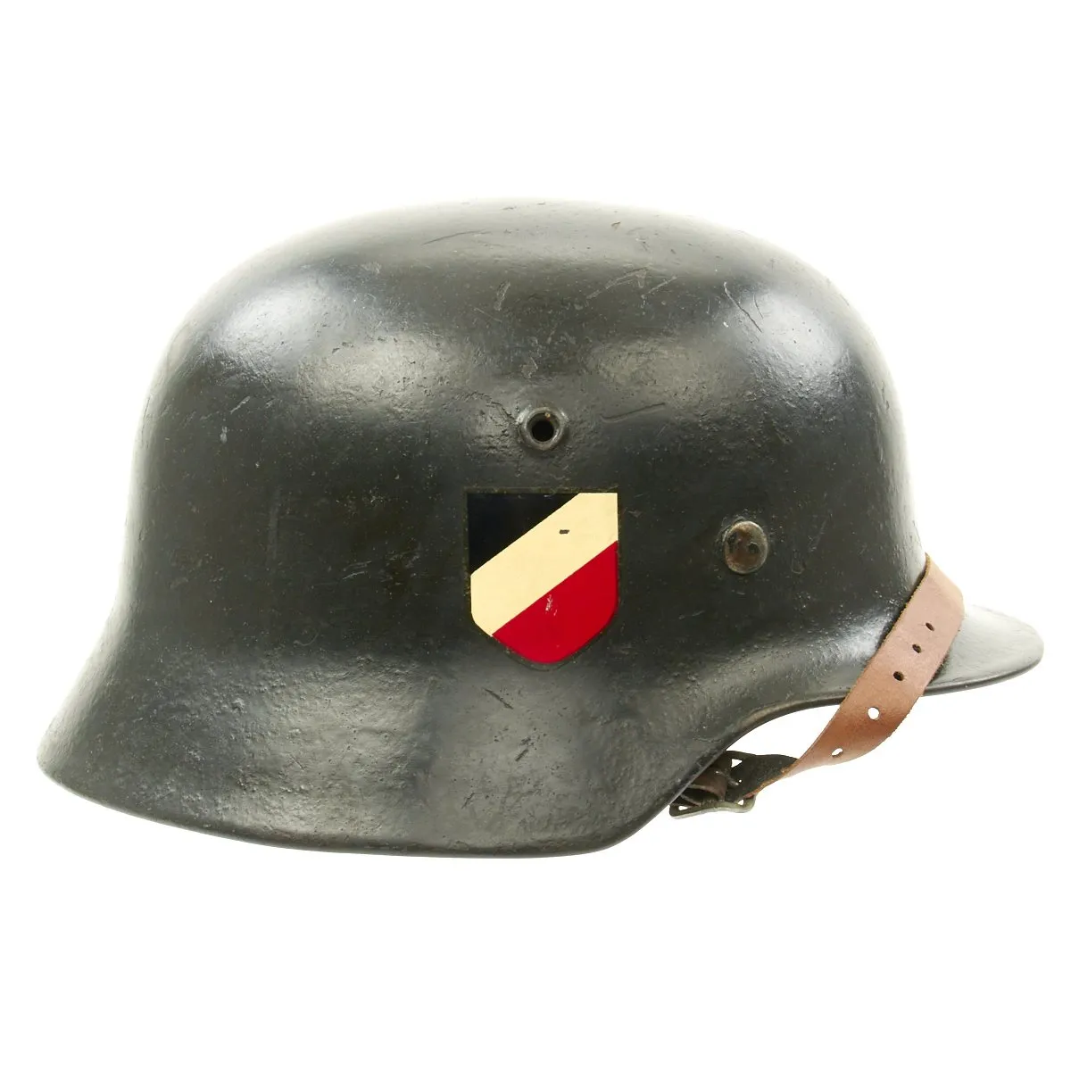 Original German WWII Army Heer M40 Single Decal Steel Helmet with Liner and Chinstrap - ET64