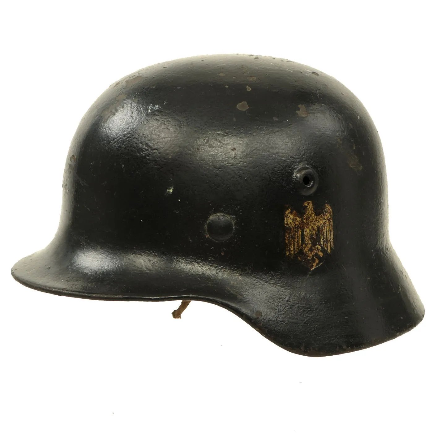 Original German WWII Army Heer M40 Single Decal Steel Helmet with Liner - Size 62 Shell