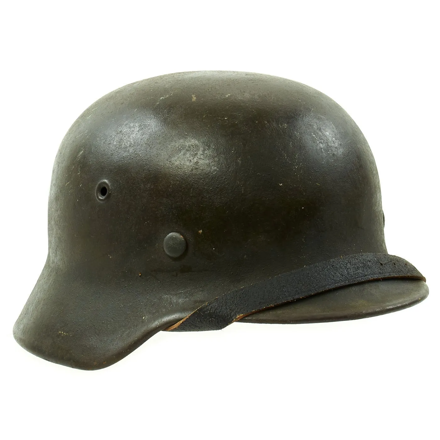 Original German WWII Army Heer M40 Single Decal Steel Helmet with Size 56 Liner and Chinstrap - EF64