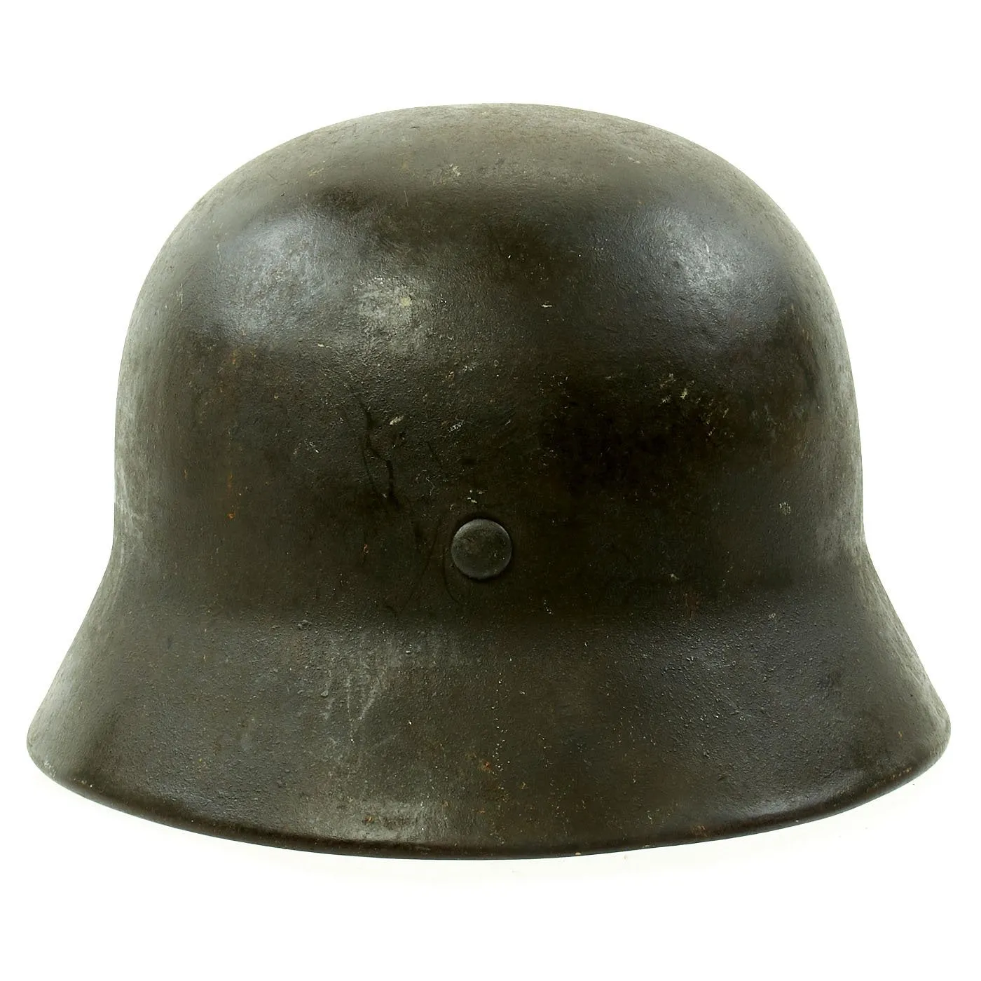 Original German WWII Army Heer M40 Single Decal Steel Helmet with Size 56 Liner and Chinstrap - EF64