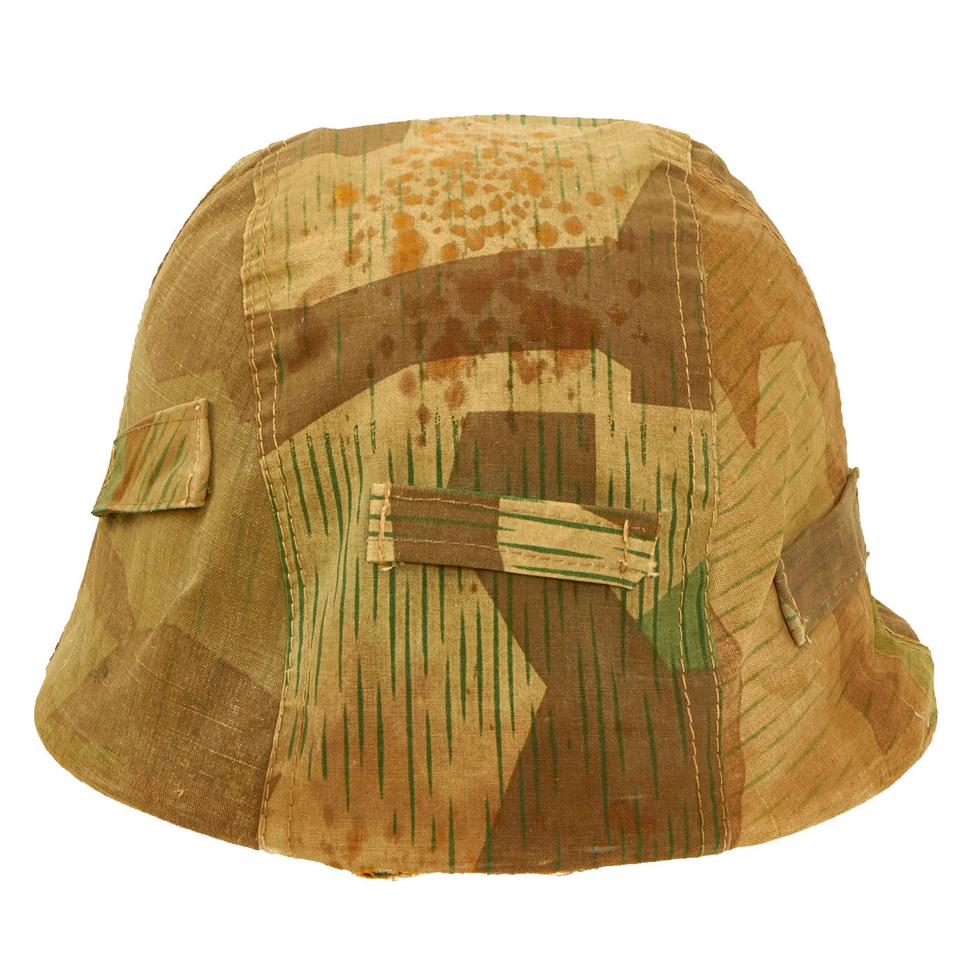 Original German WWII Army Heer M40 Steel Helmet with Possible Post War Constructed Splinter Camouflage Cover & 57cm Liner - EF64