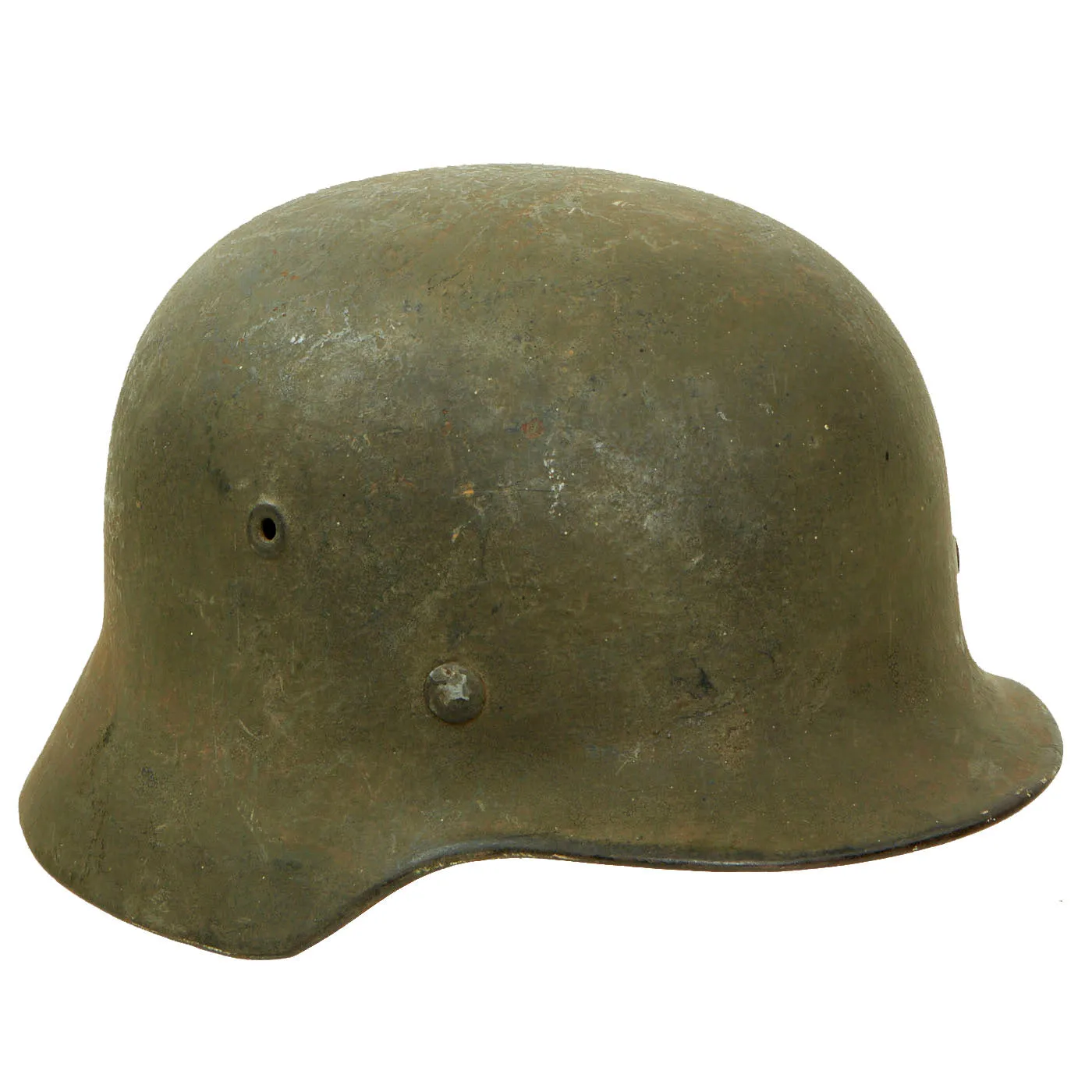 Original German WWII Army Heer M40 Steel Helmet with Possible Post War Constructed Splinter Camouflage Cover & 57cm Liner - EF64