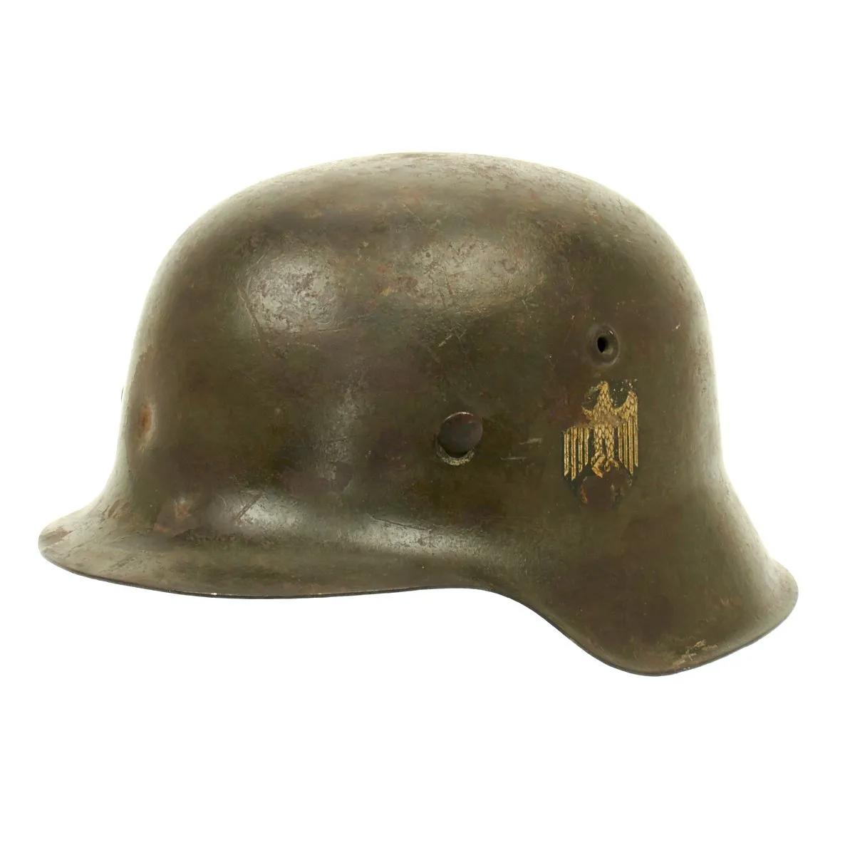 Original German WWII Army Heer M42 Single Decal Helmet - ET64