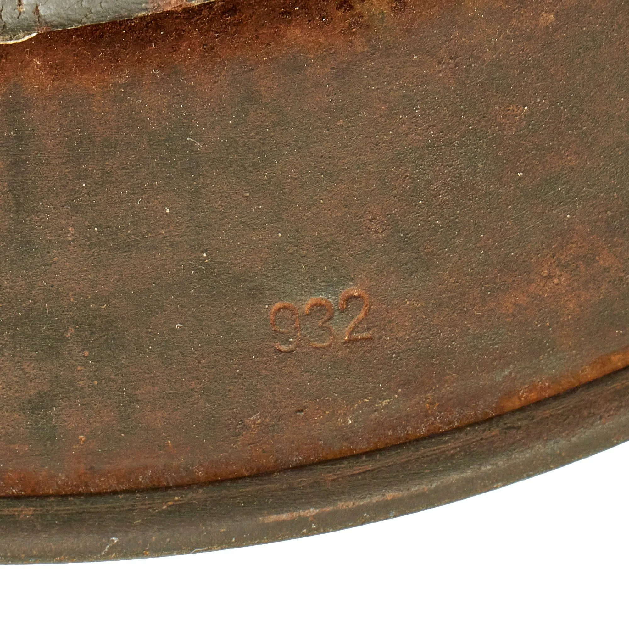 Original German WWII Battle Damaged M40 Single Decal Luftwaffe Helmet with Relic Liner & Chinstrap - ET64