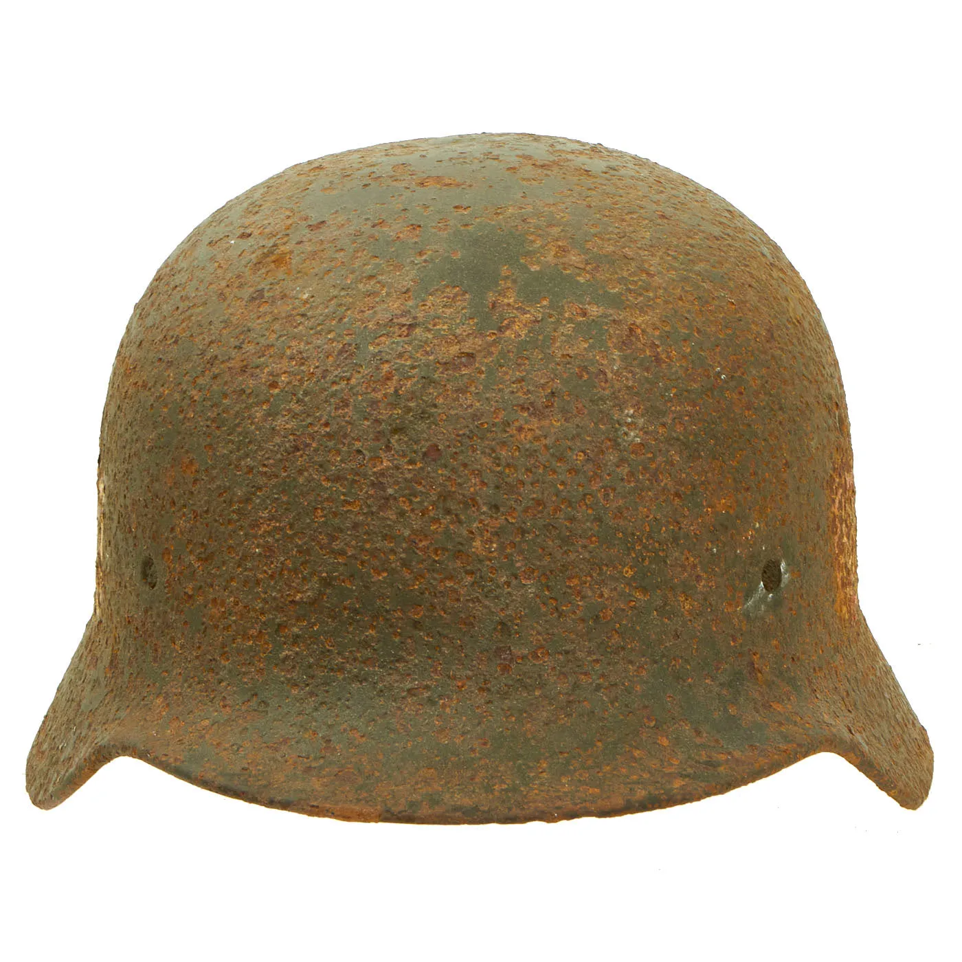 Original German WWII Battlefield Excavated M40 Double Decal SS Helmet Shell - size 64