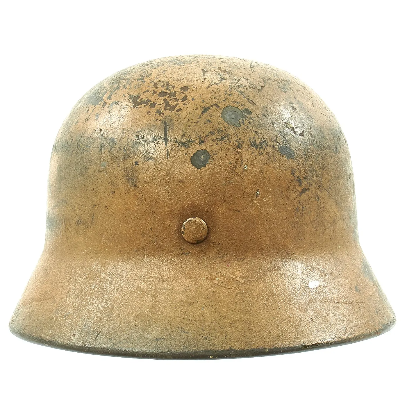 Original German WWII DAK Afrikakorps Camouflage Single Decal M35 Helmet - Stamped EF60