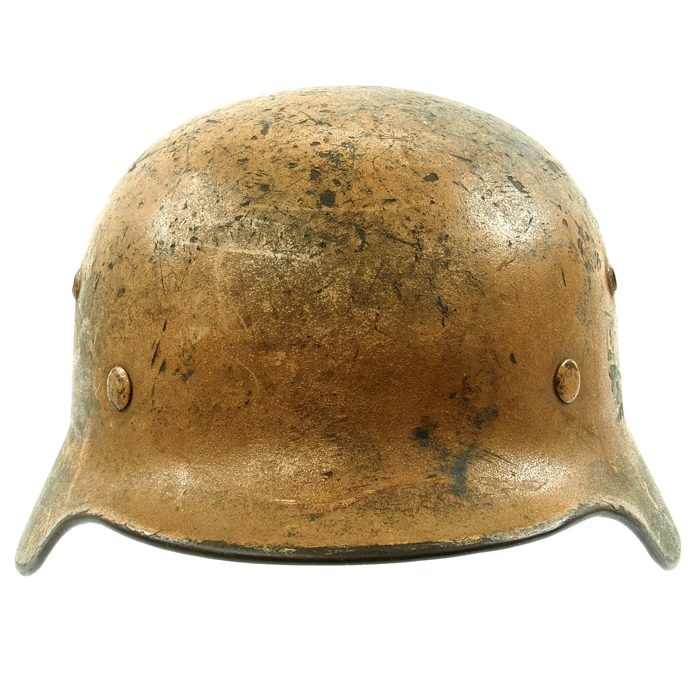 Original German WWII DAK Afrikakorps Camouflage Single Decal M35 Helmet - Stamped EF60