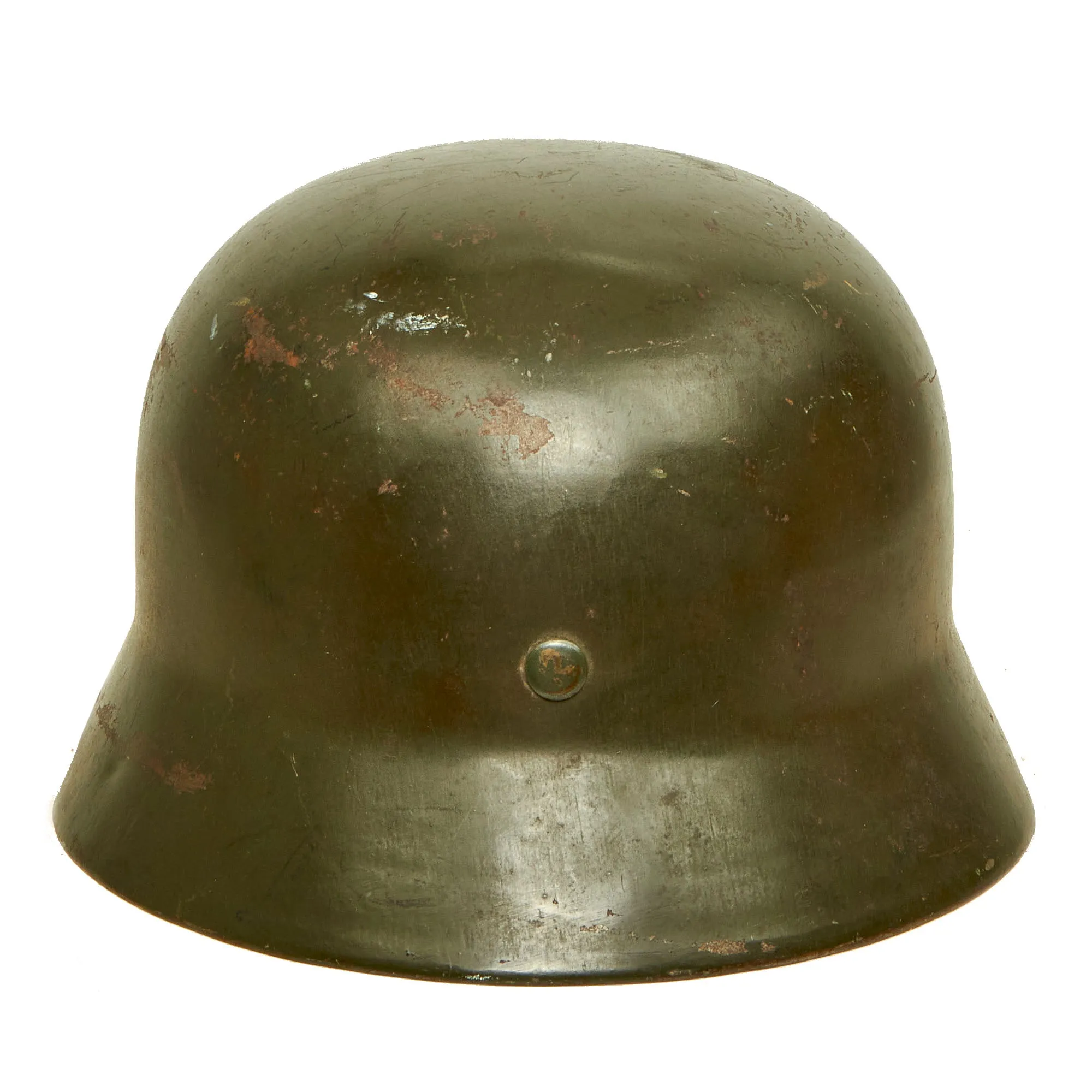 Original German WWII Extra Large Army Heer M35 Double Decal Helmet with 1937 Dated 60cm Liner - NS68