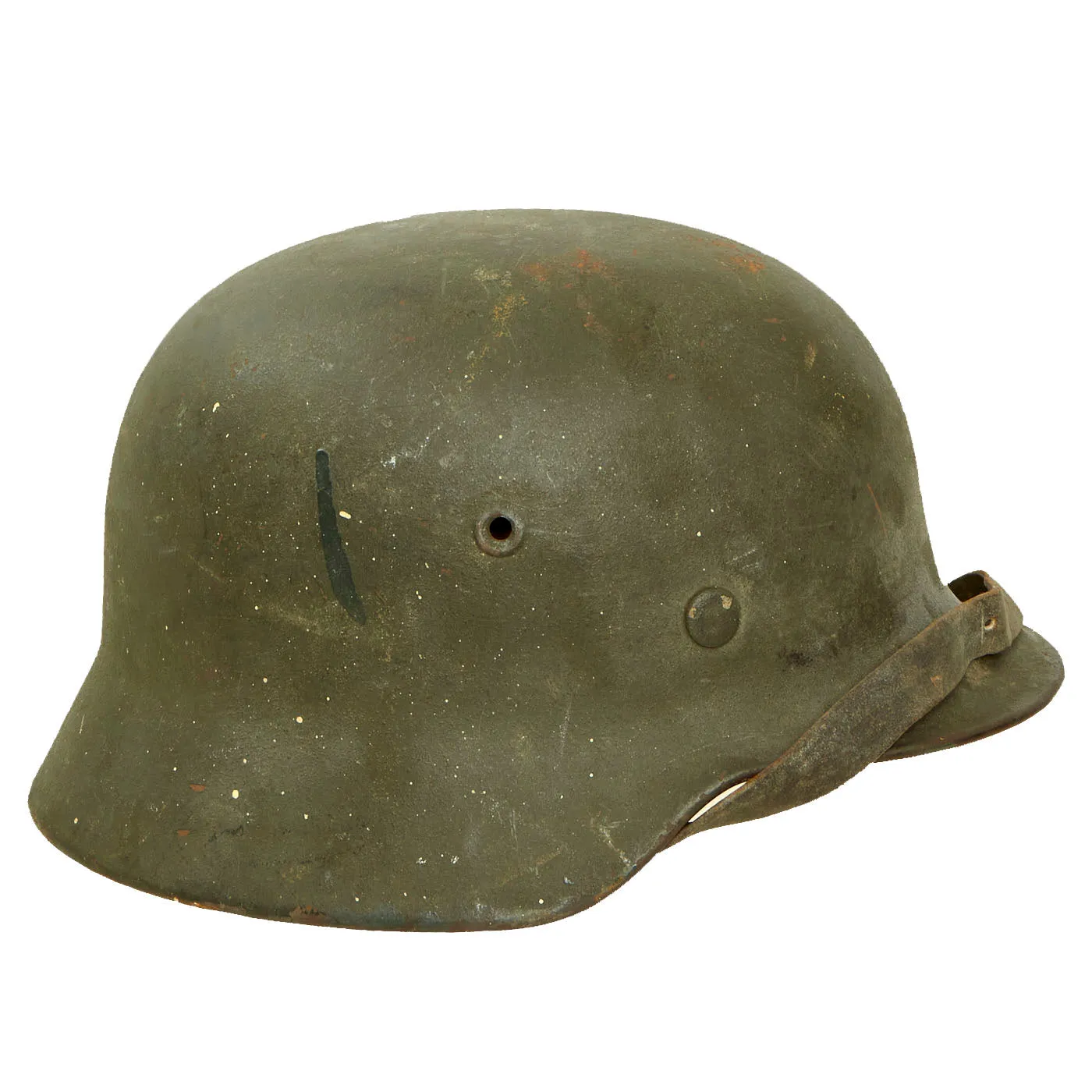 Original German WWII "Attic Find" M40 Single Decal Army Heer Helmet with 56cm Liner & Chinstrap - ET64