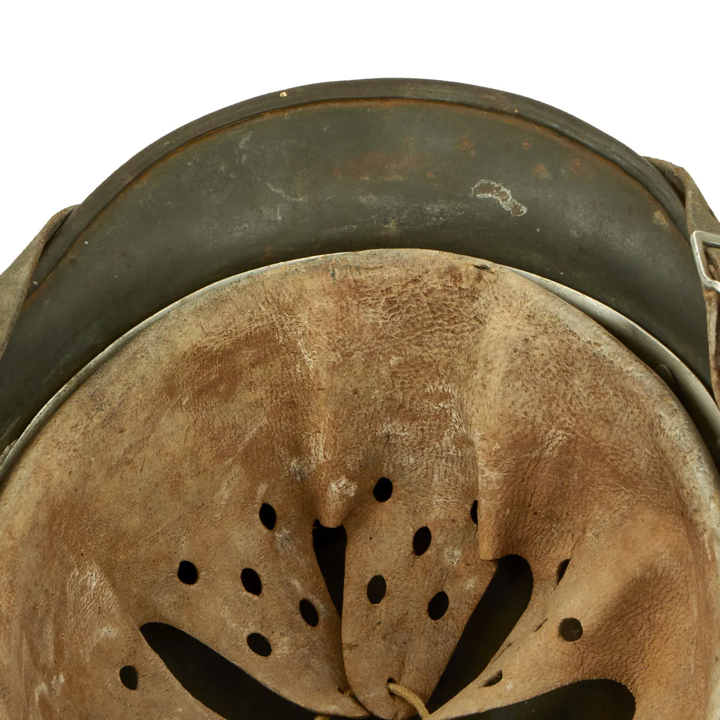 Original German WWII "Attic Find" M40 Single Decal Army Heer Helmet with 56cm Liner & Chinstrap - ET64