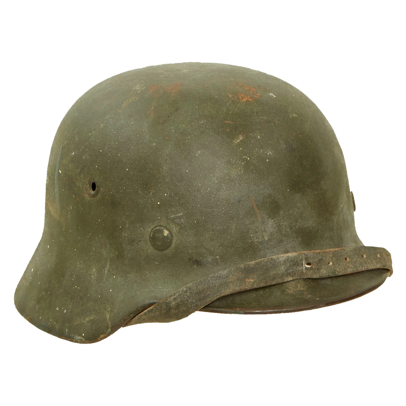 Original German WWII "Attic Find" M40 Single Decal Army Heer Helmet with 56cm Liner & Chinstrap - ET64