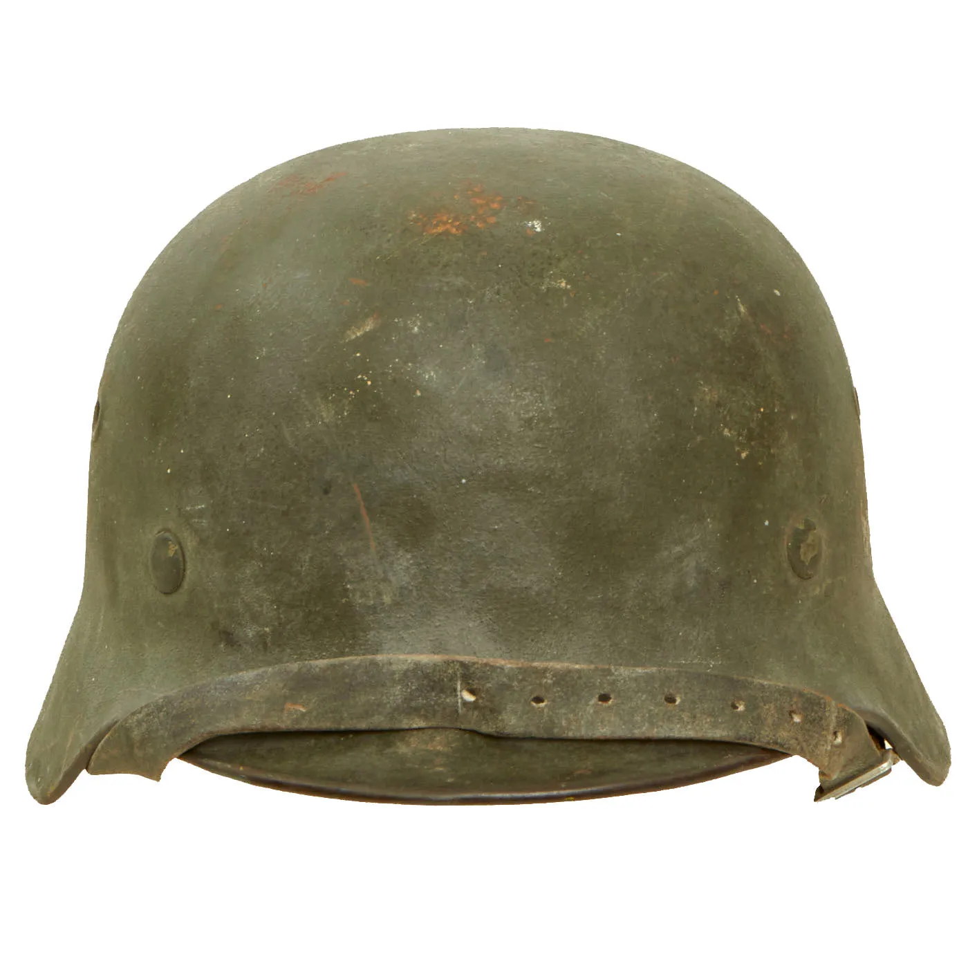 Original German WWII "Attic Find" M40 Single Decal Army Heer Helmet with 56cm Liner & Chinstrap - ET64